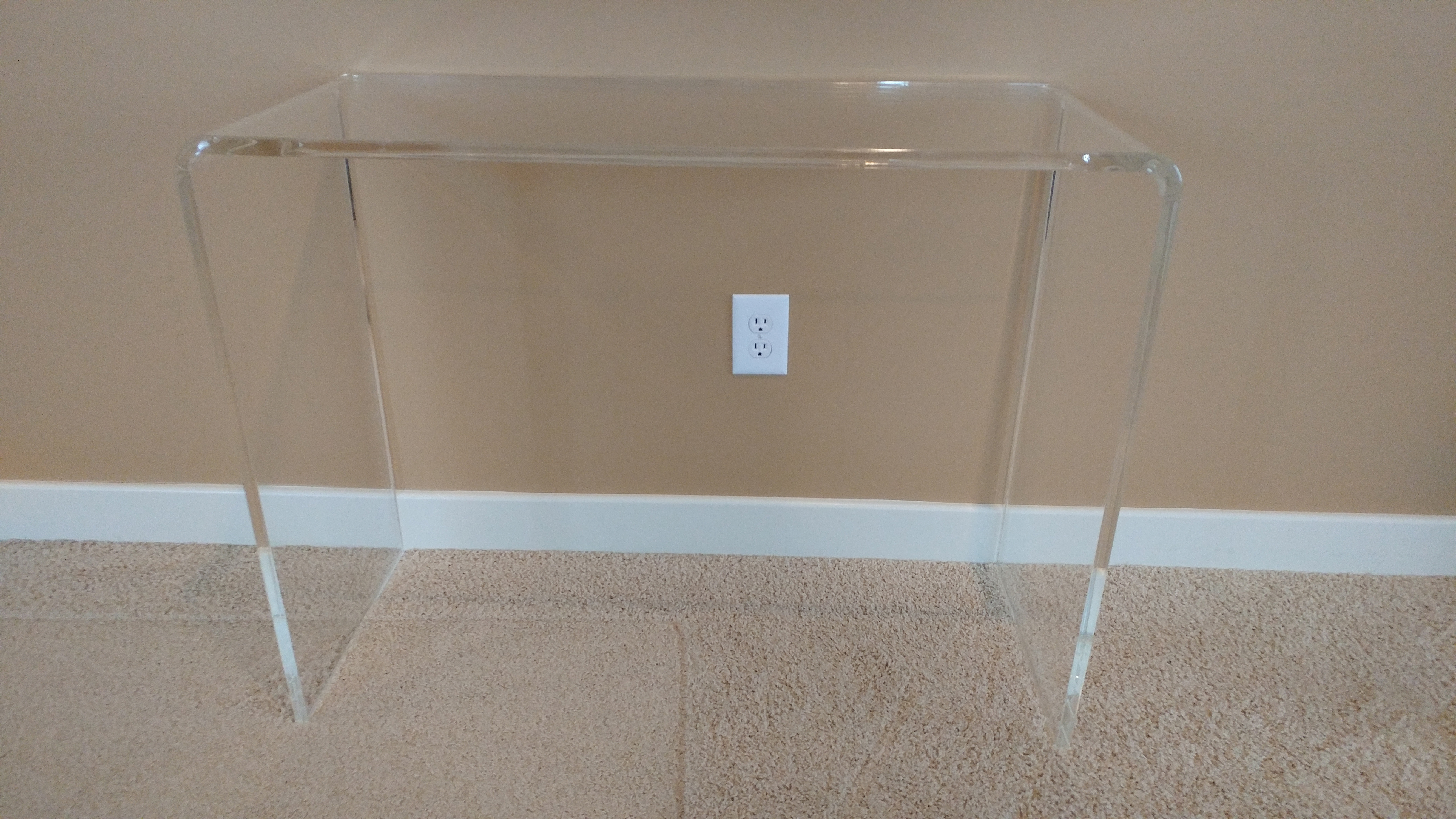Modernist Clear Acrylic Console Table and End Table
