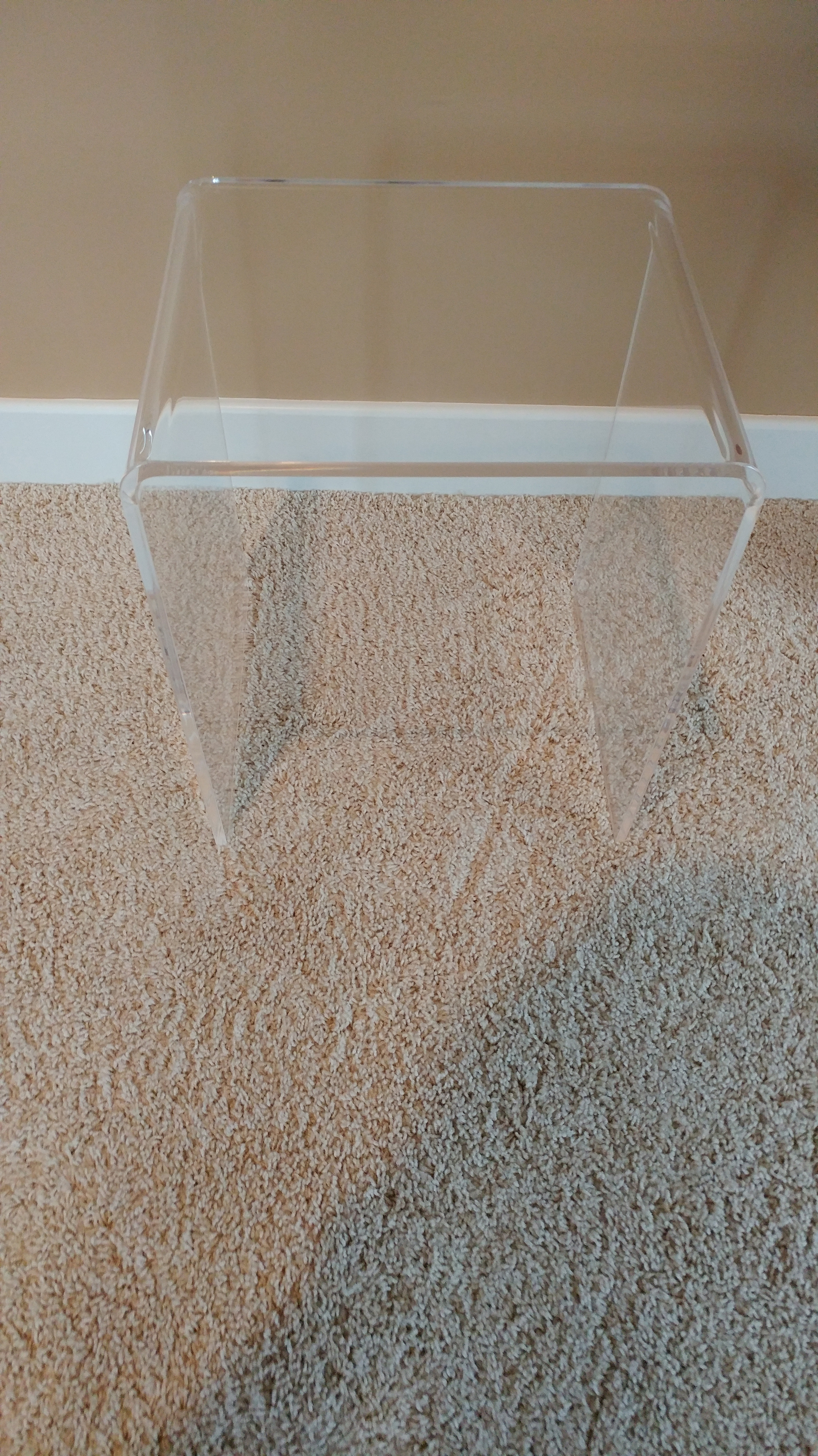 Modernist Clear Acrylic Console Table and End Table