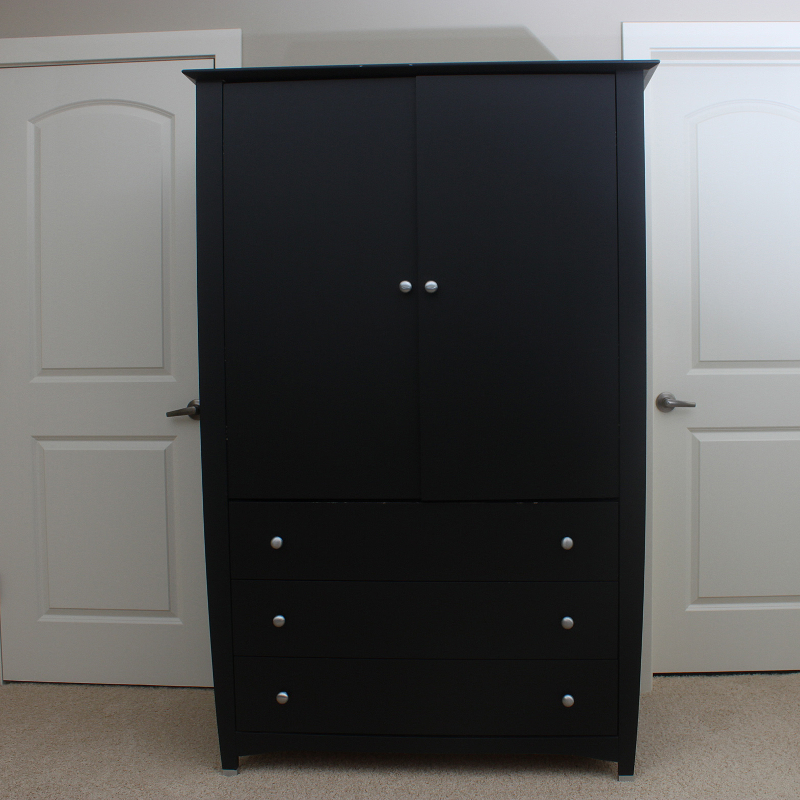 Contemporary Black Entertainment Armoire