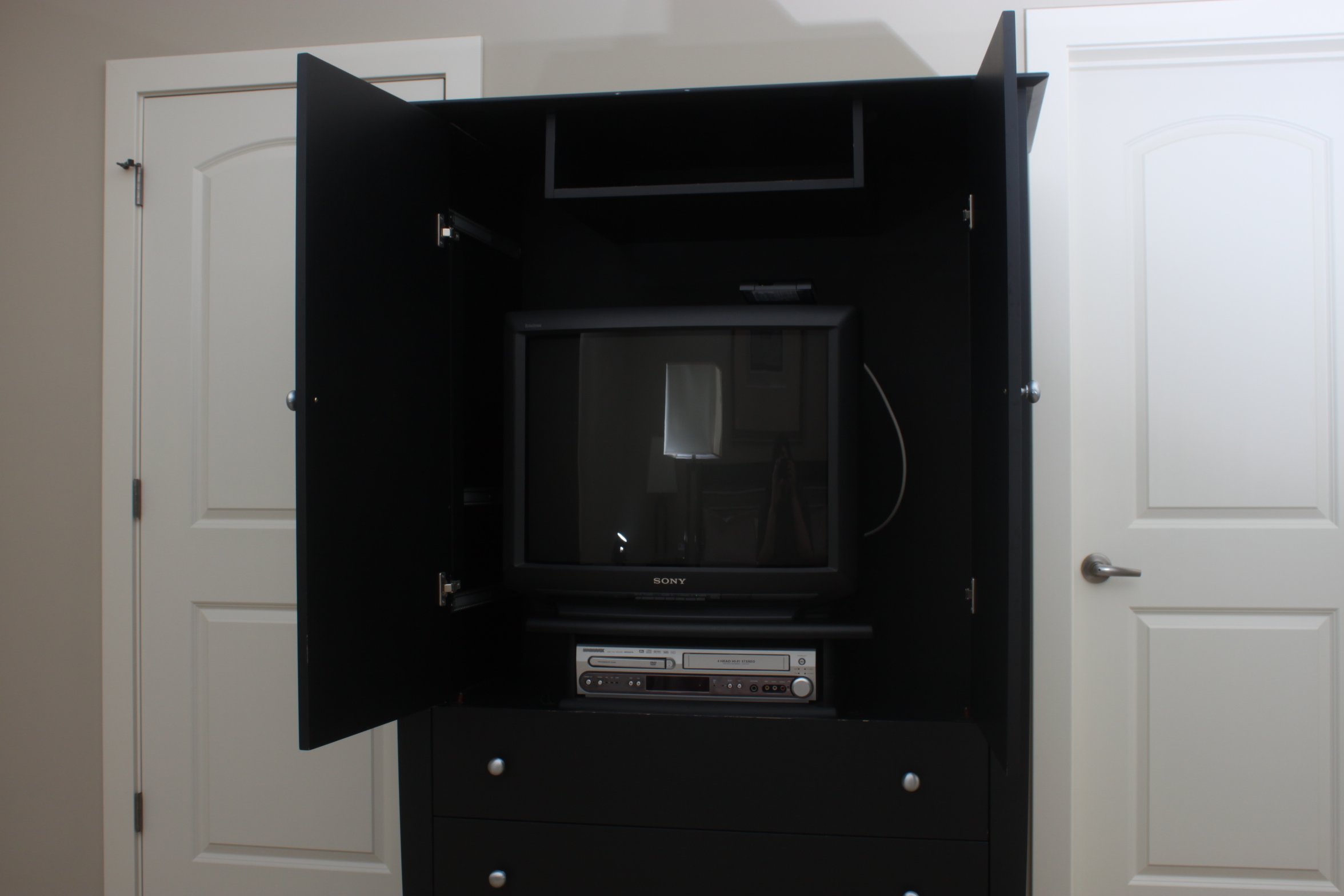 Contemporary Black Entertainment Armoire