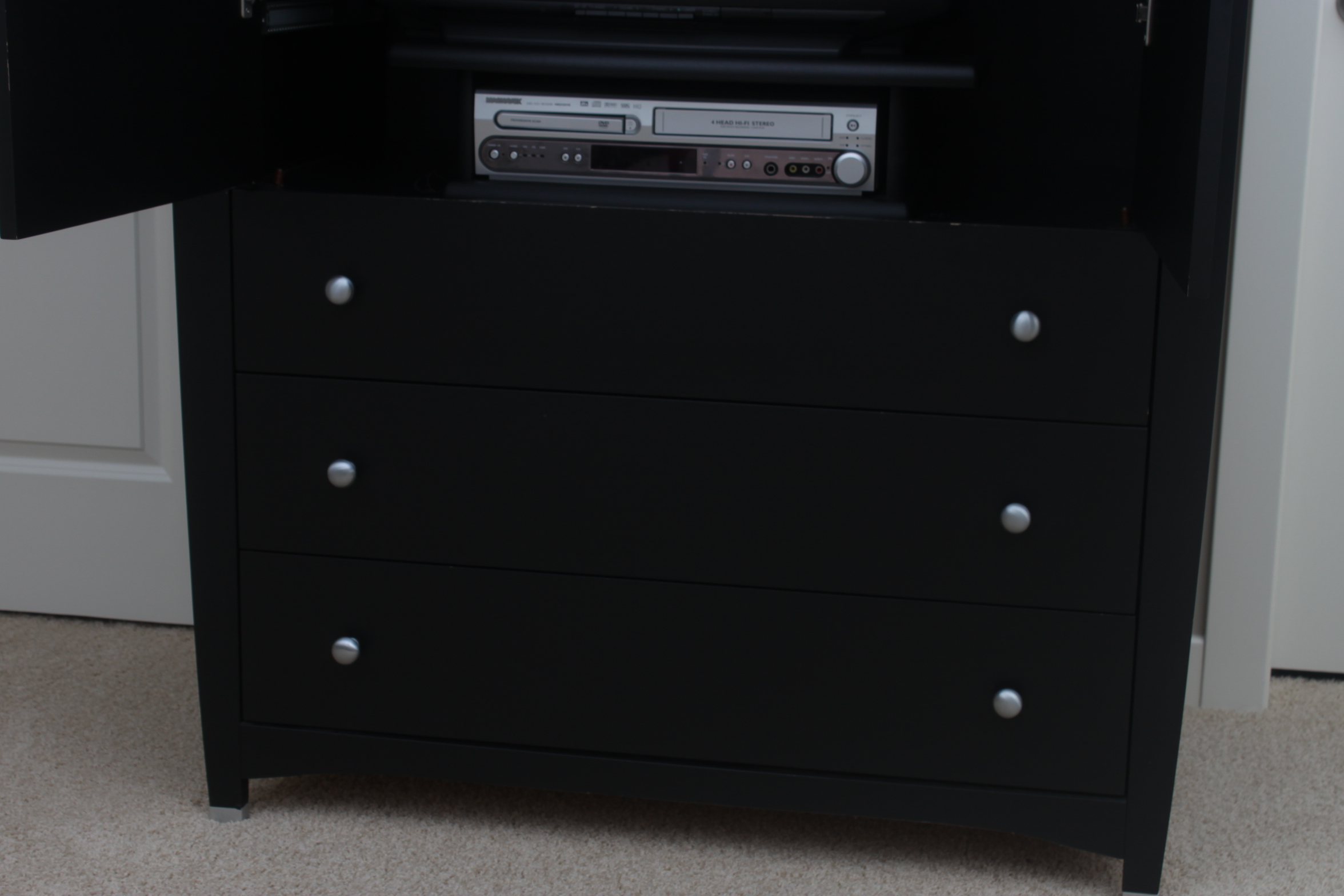 Contemporary Black Entertainment Armoire