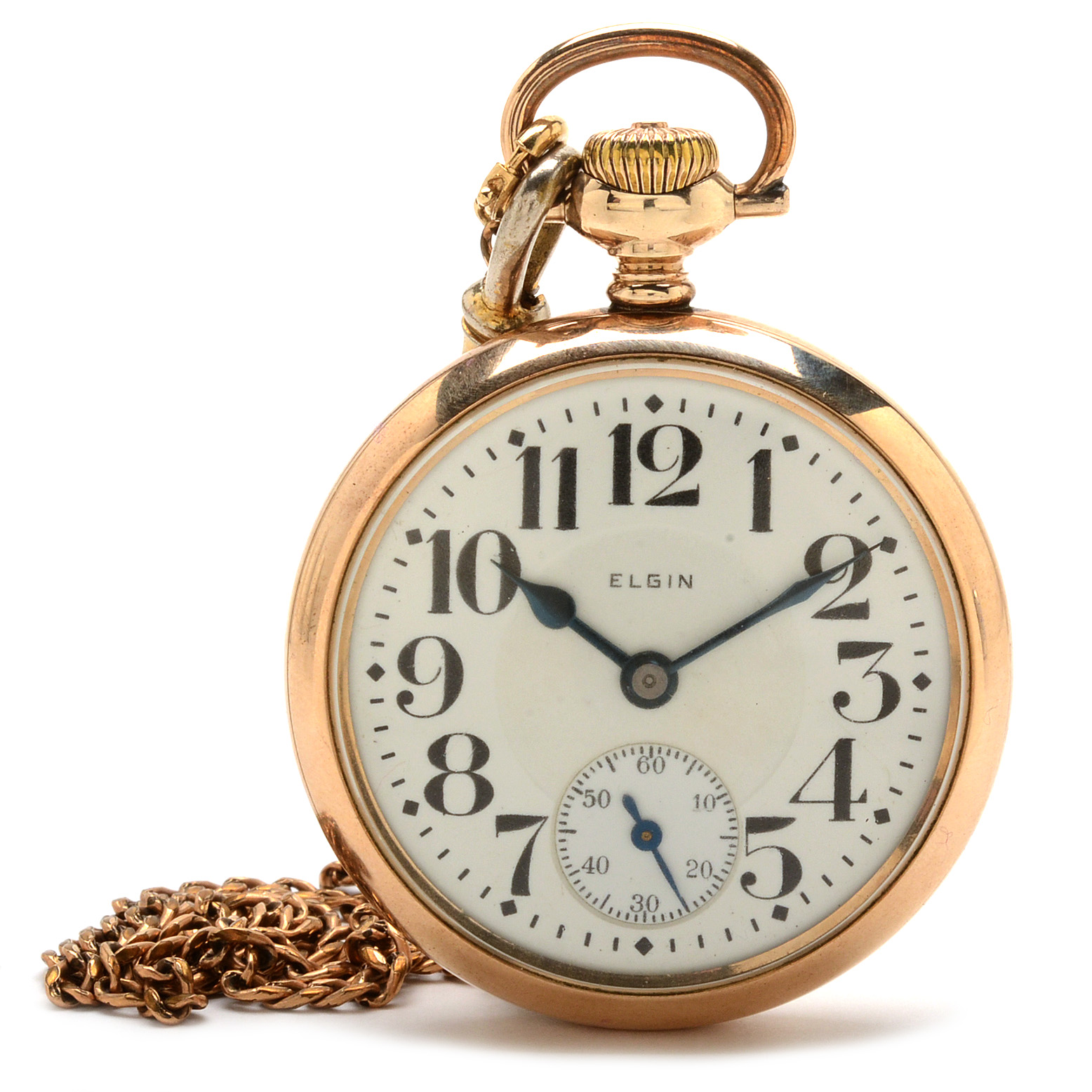 1920 Elgin "Father Time" Railroad Pocket Watch Wadsworth Case