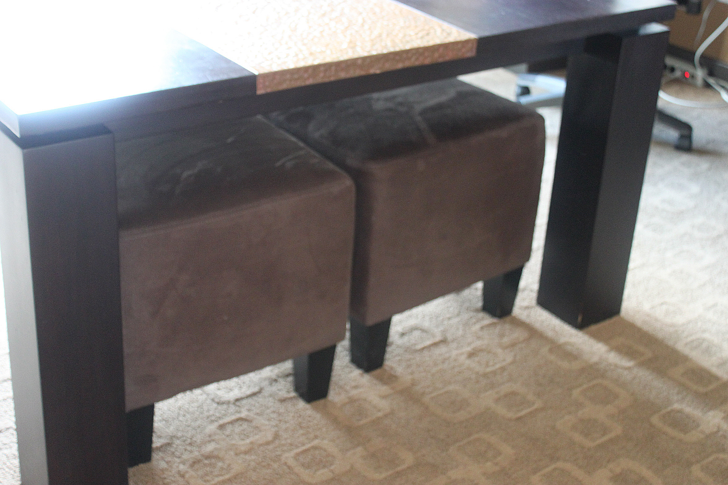 Contemporary Office Work Table With Ottomans