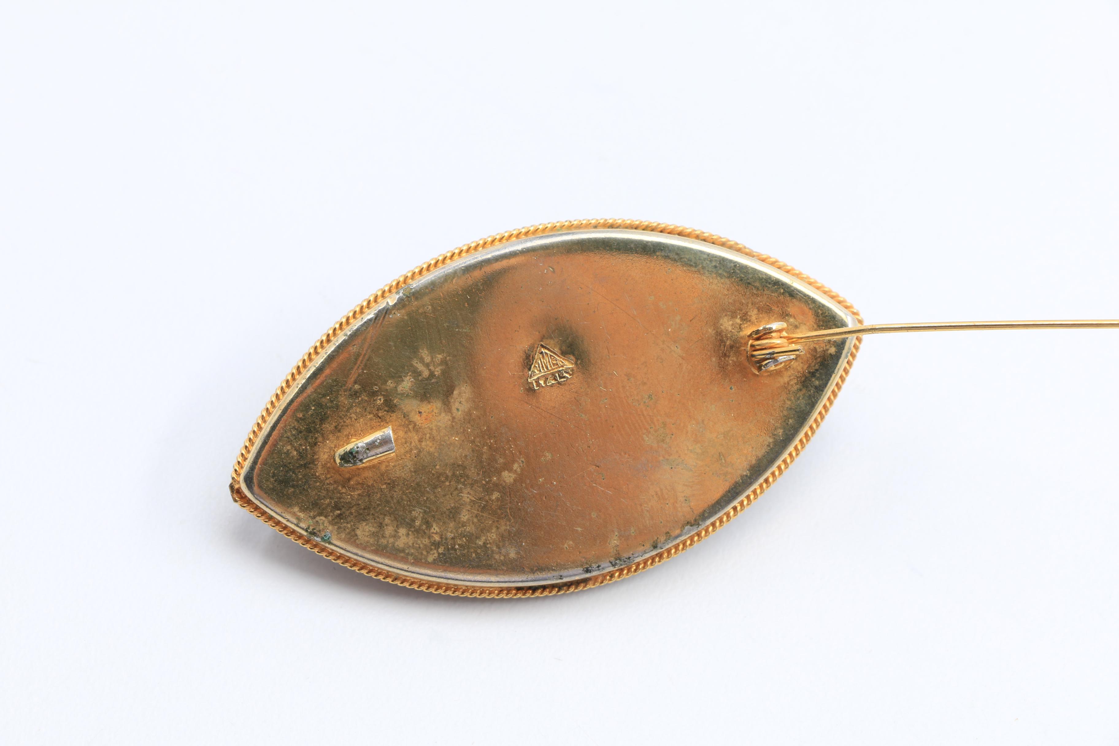 Four Italian Glass Mosaic Brooches