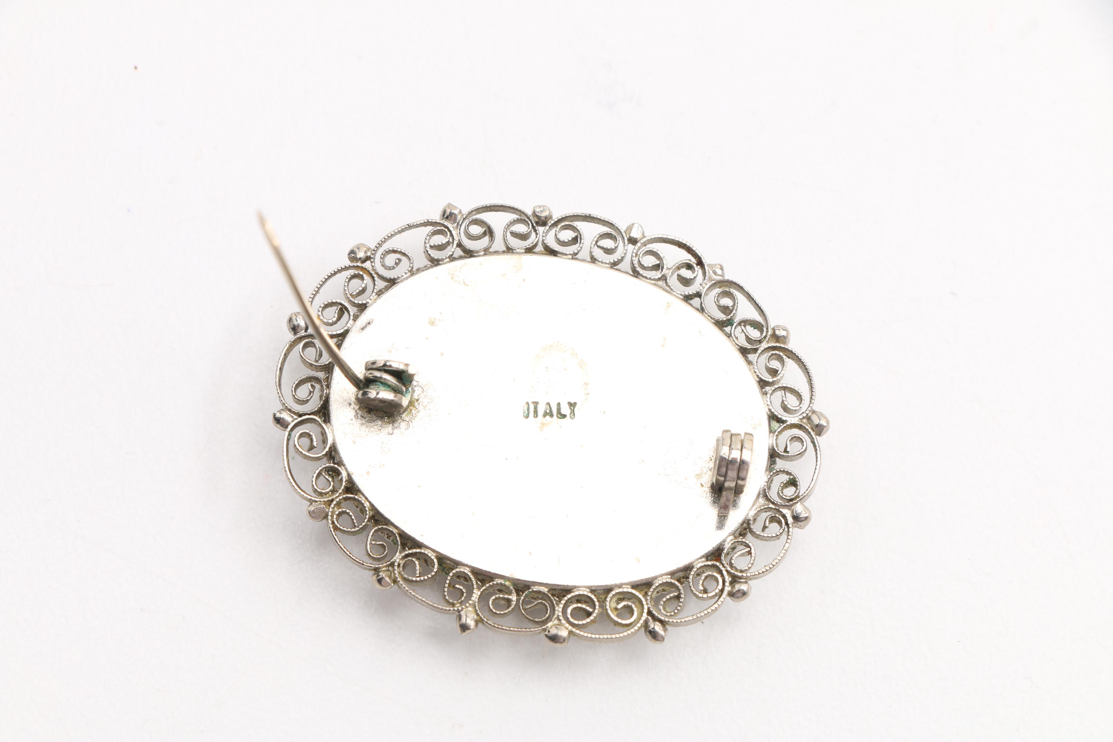 Four Italian Glass Mosaic Brooches