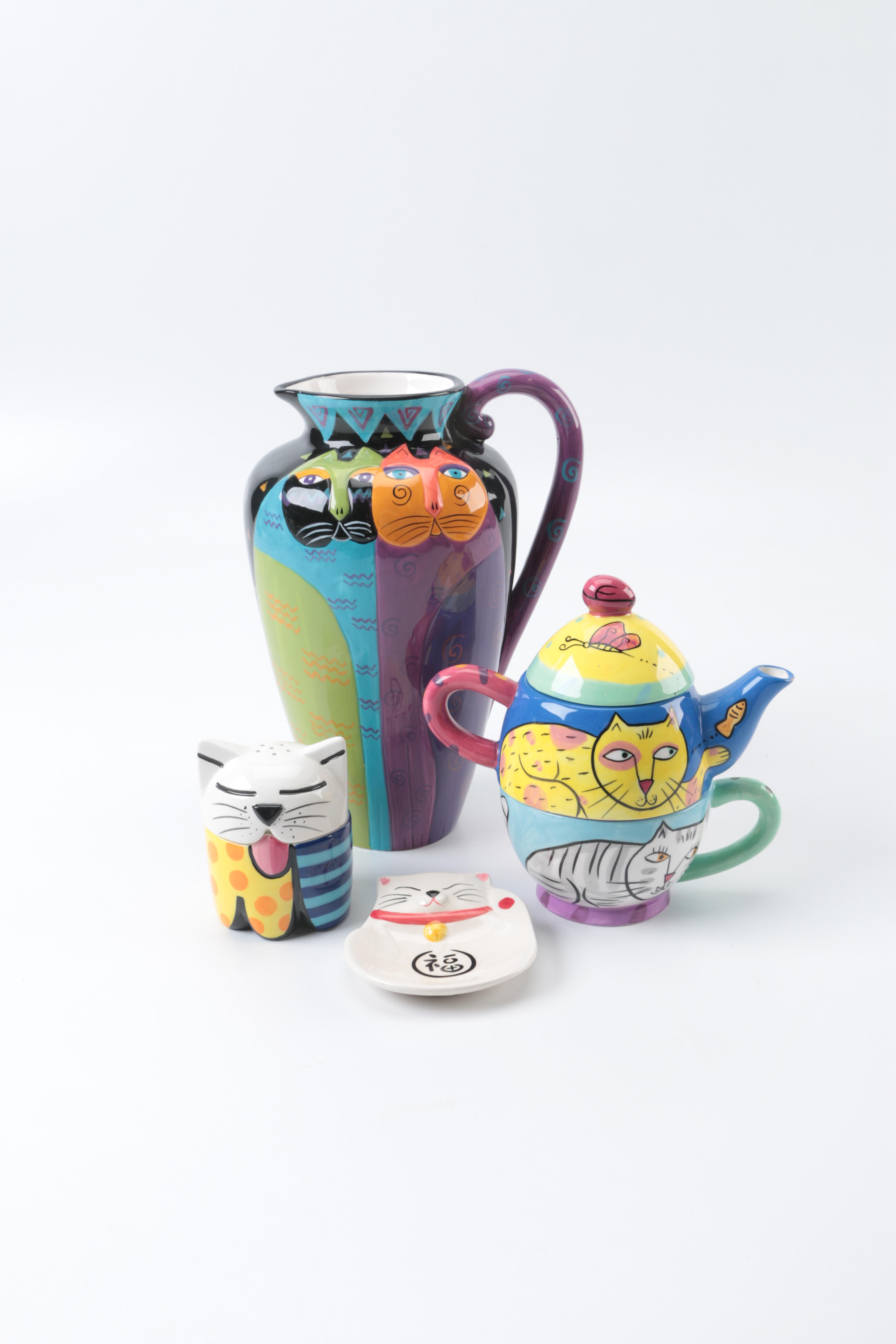 Laurel Burch and Karen Gelff Cat Earthenware