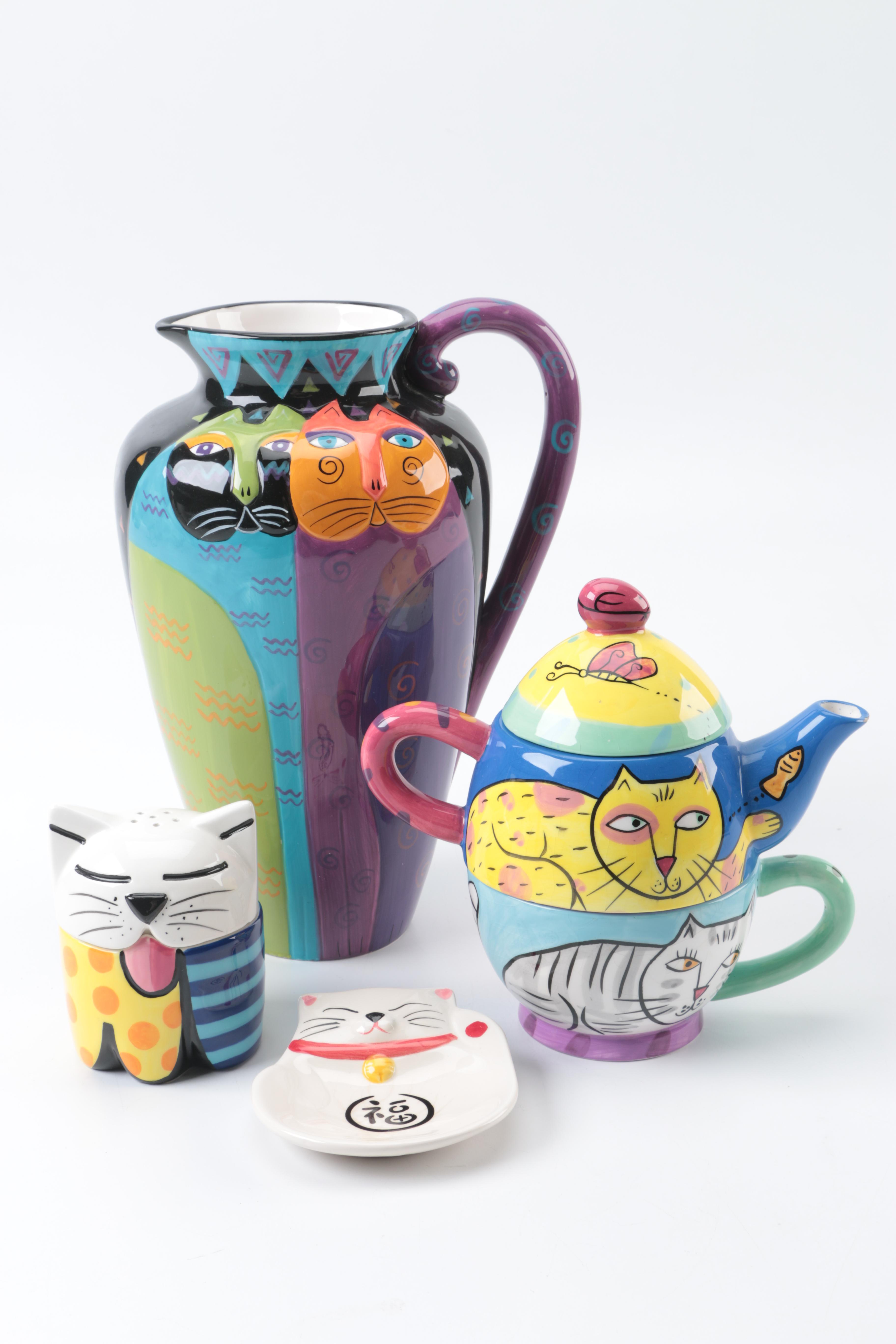 Laurel Burch and Karen Gelff Cat Earthenware