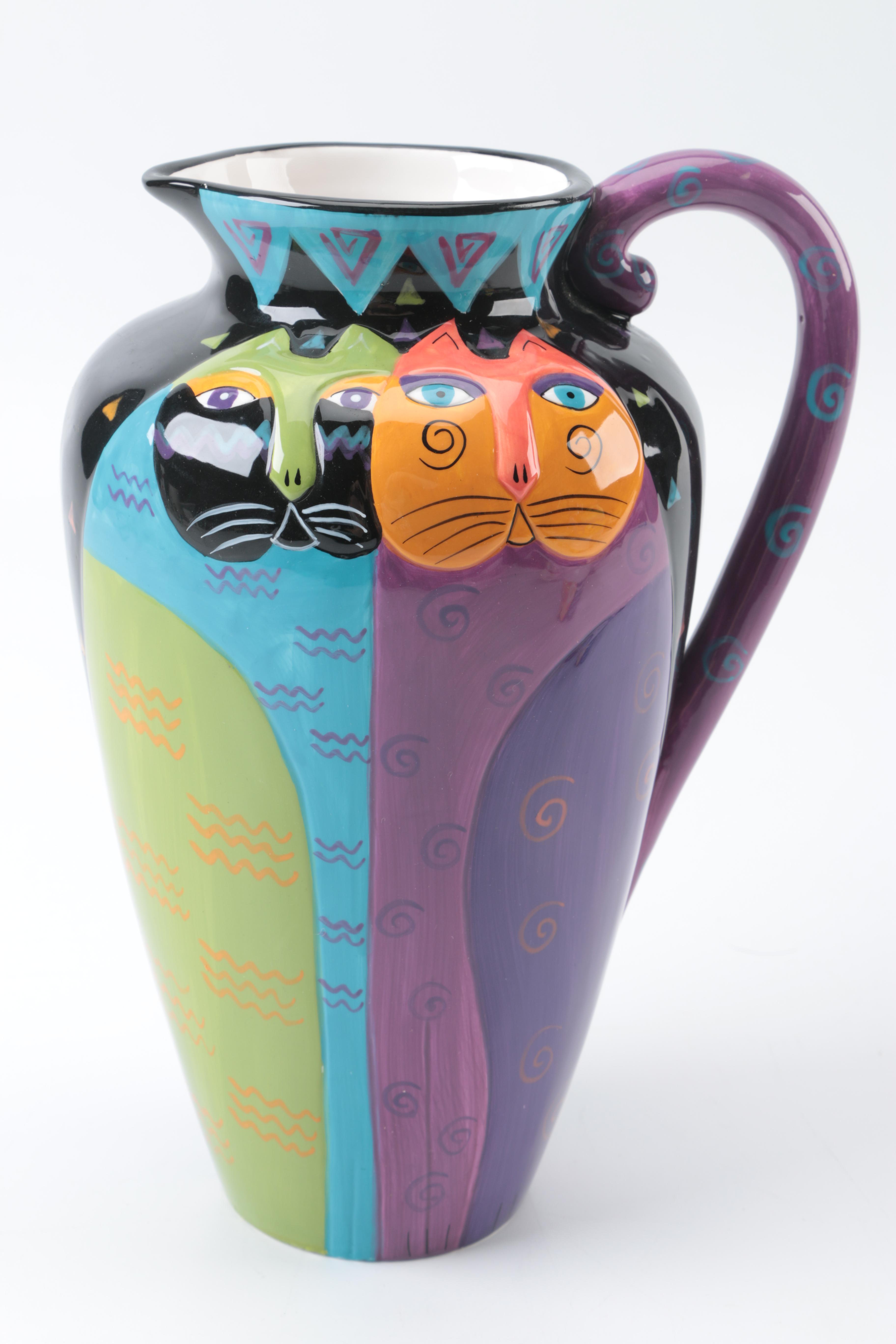 Laurel Burch and Karen Gelff Cat Earthenware