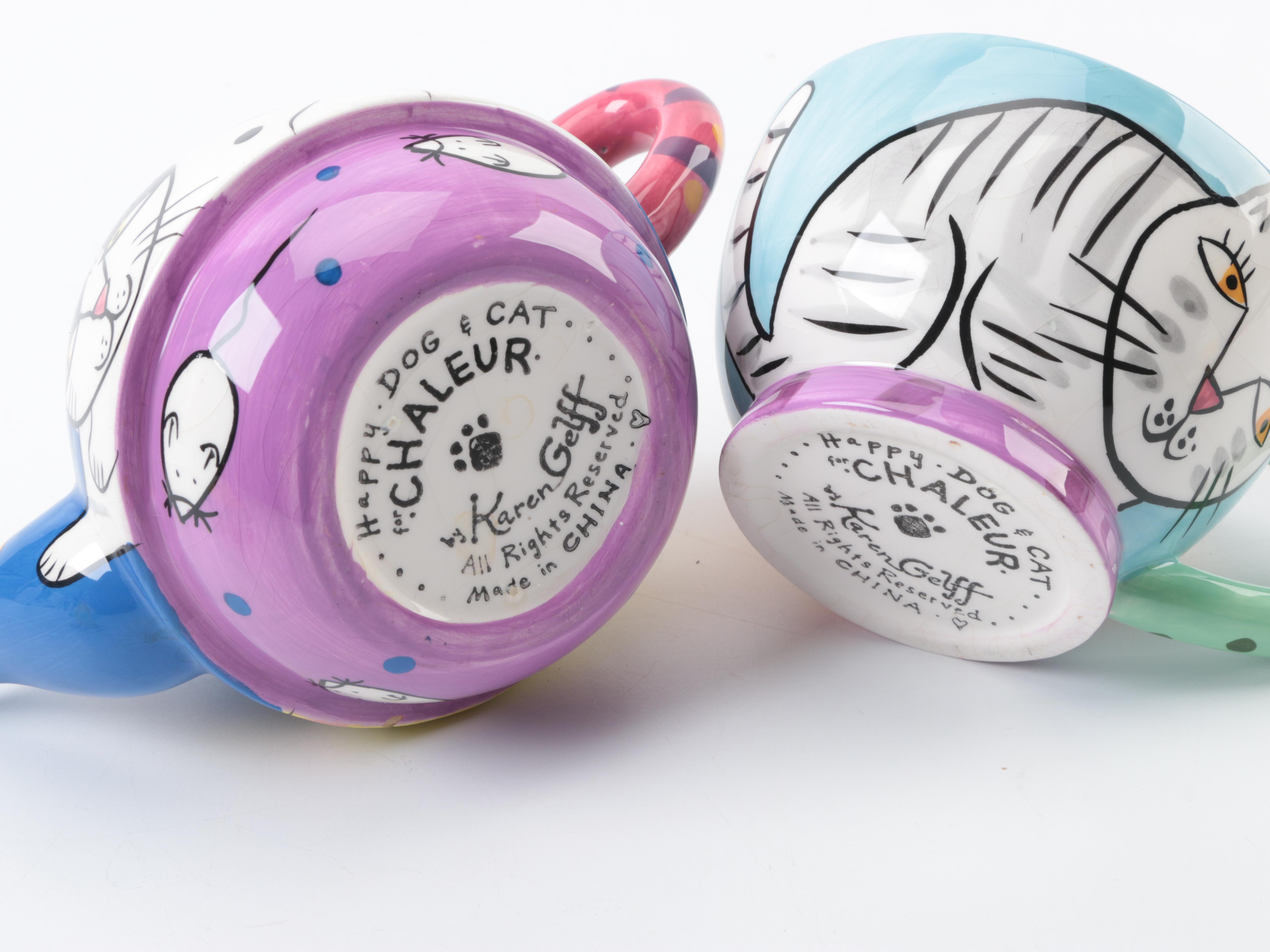 Laurel Burch and Karen Gelff Cat Earthenware