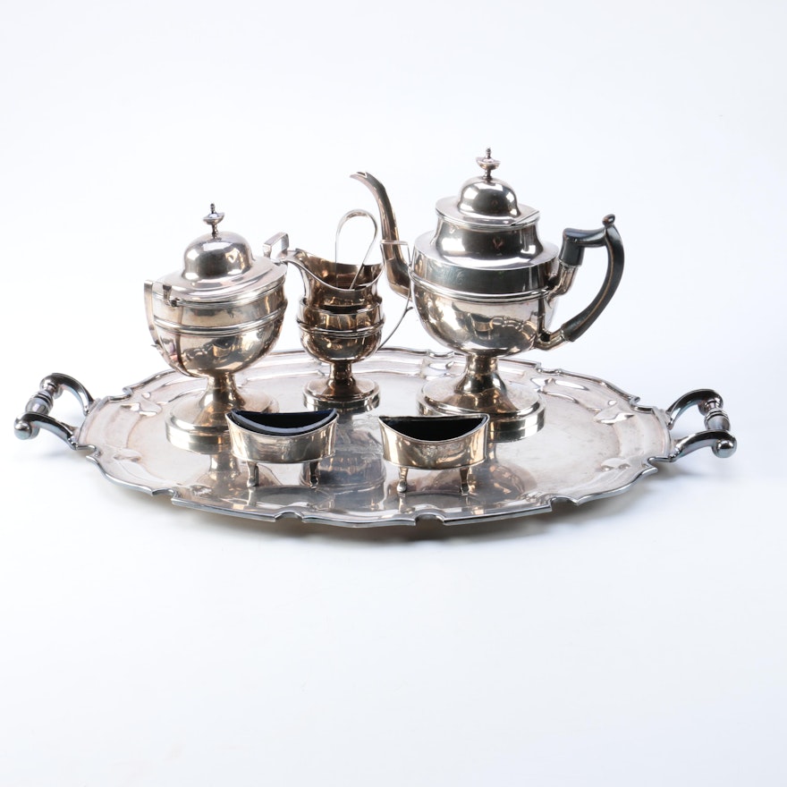 Selection of Silver Plate Servingware Featuring Lawrence B. Smith Co.