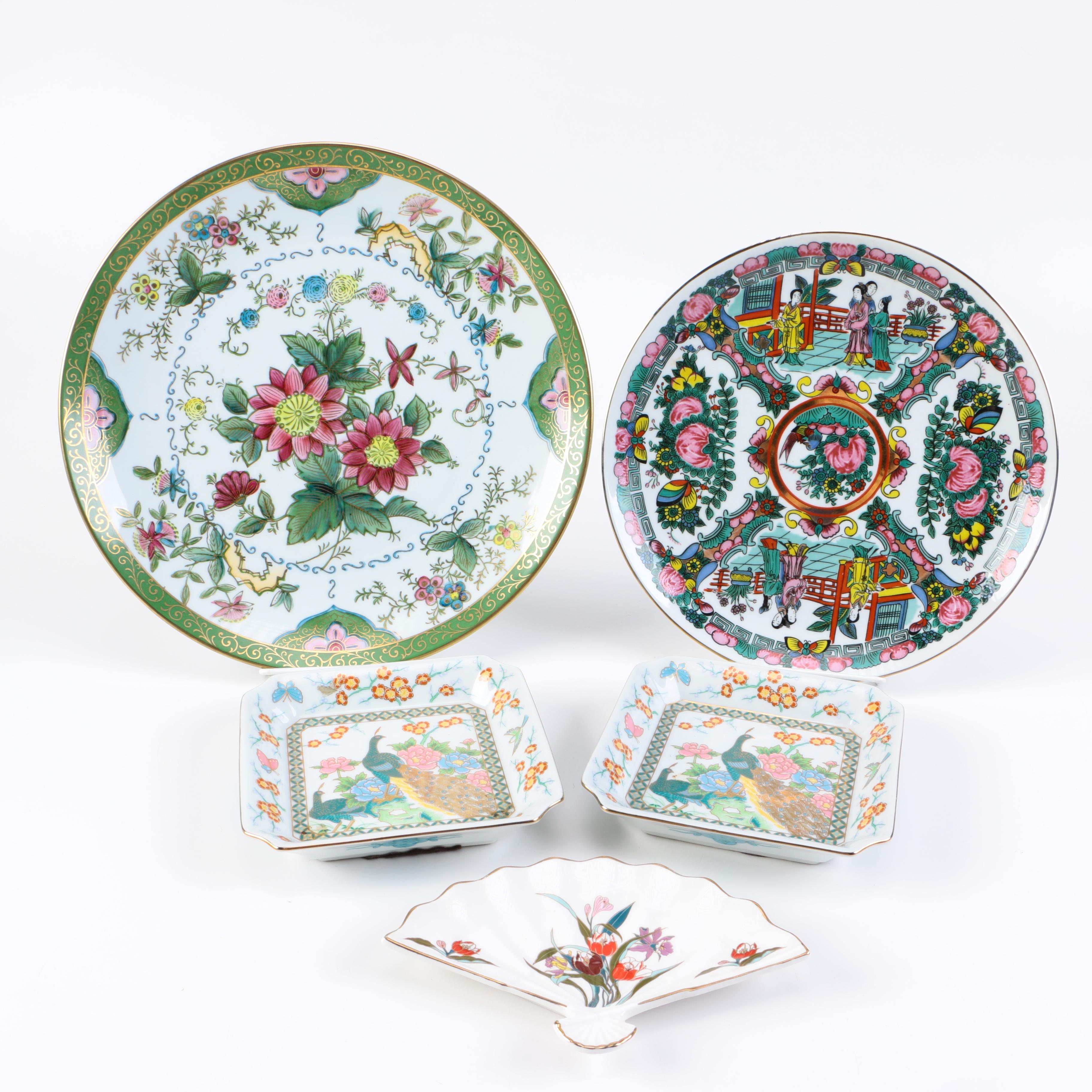 Assortment of Japanese Dishes Including Imari