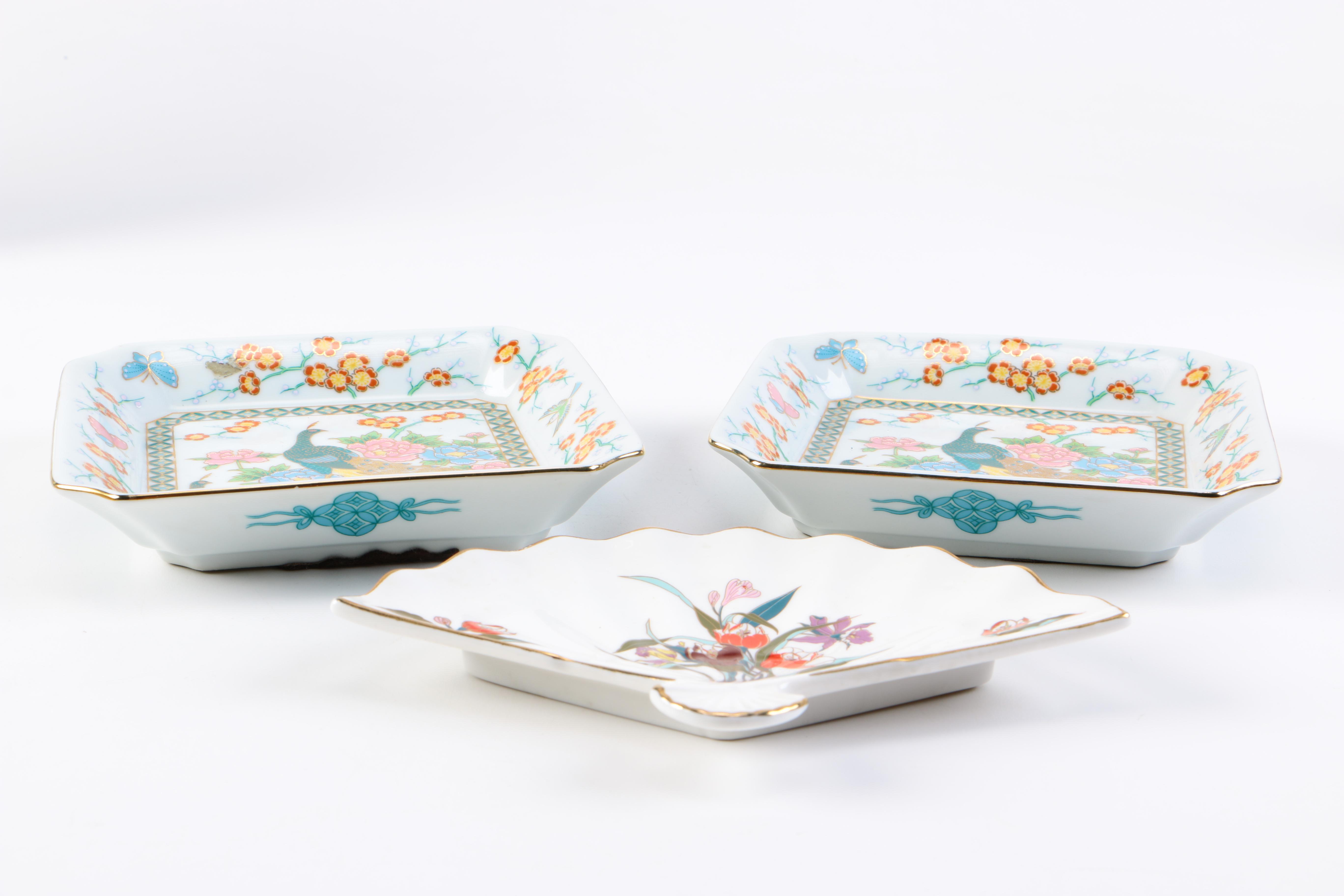 Assortment of Japanese Dishes Including Imari