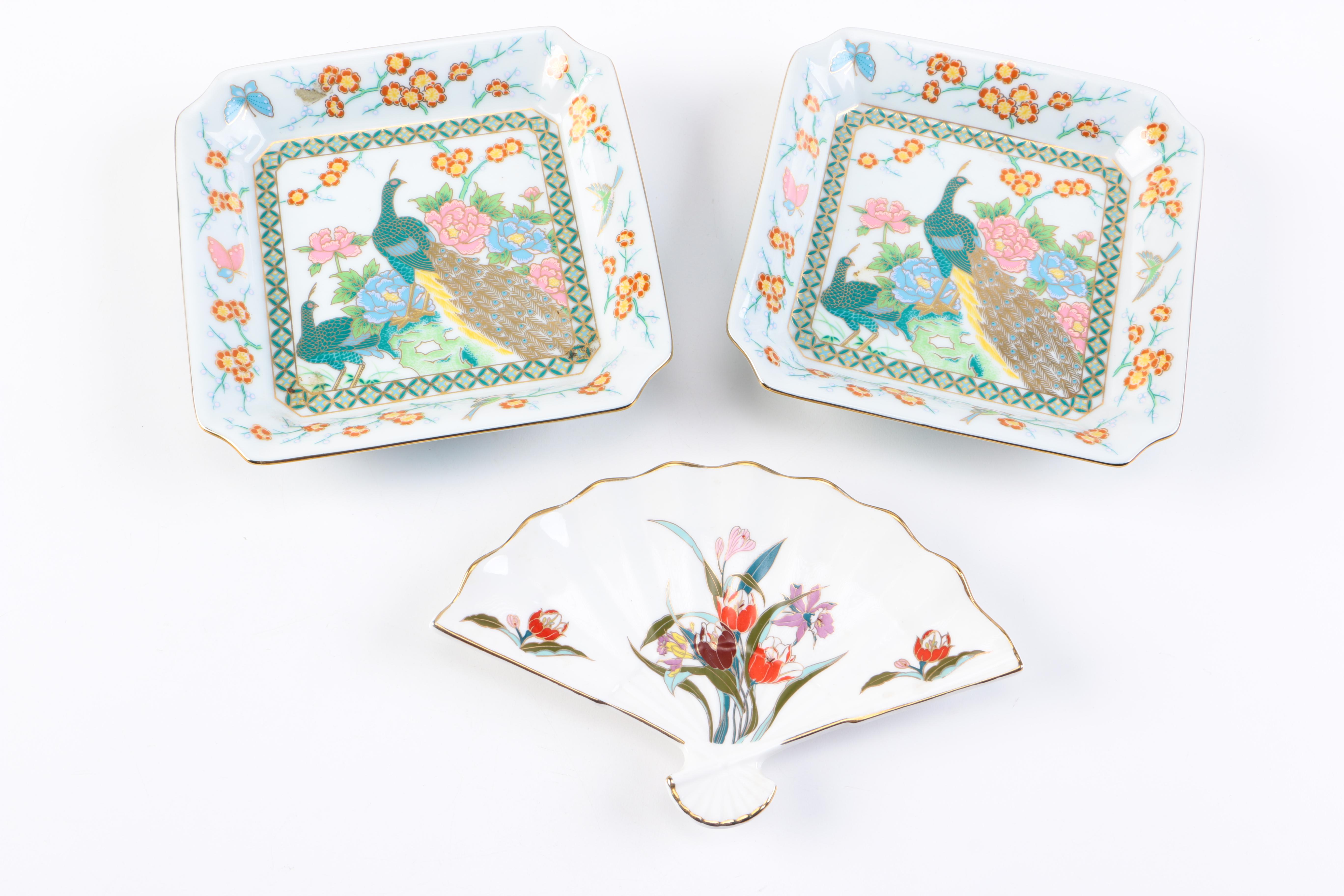 Assortment of Japanese Dishes Including Imari