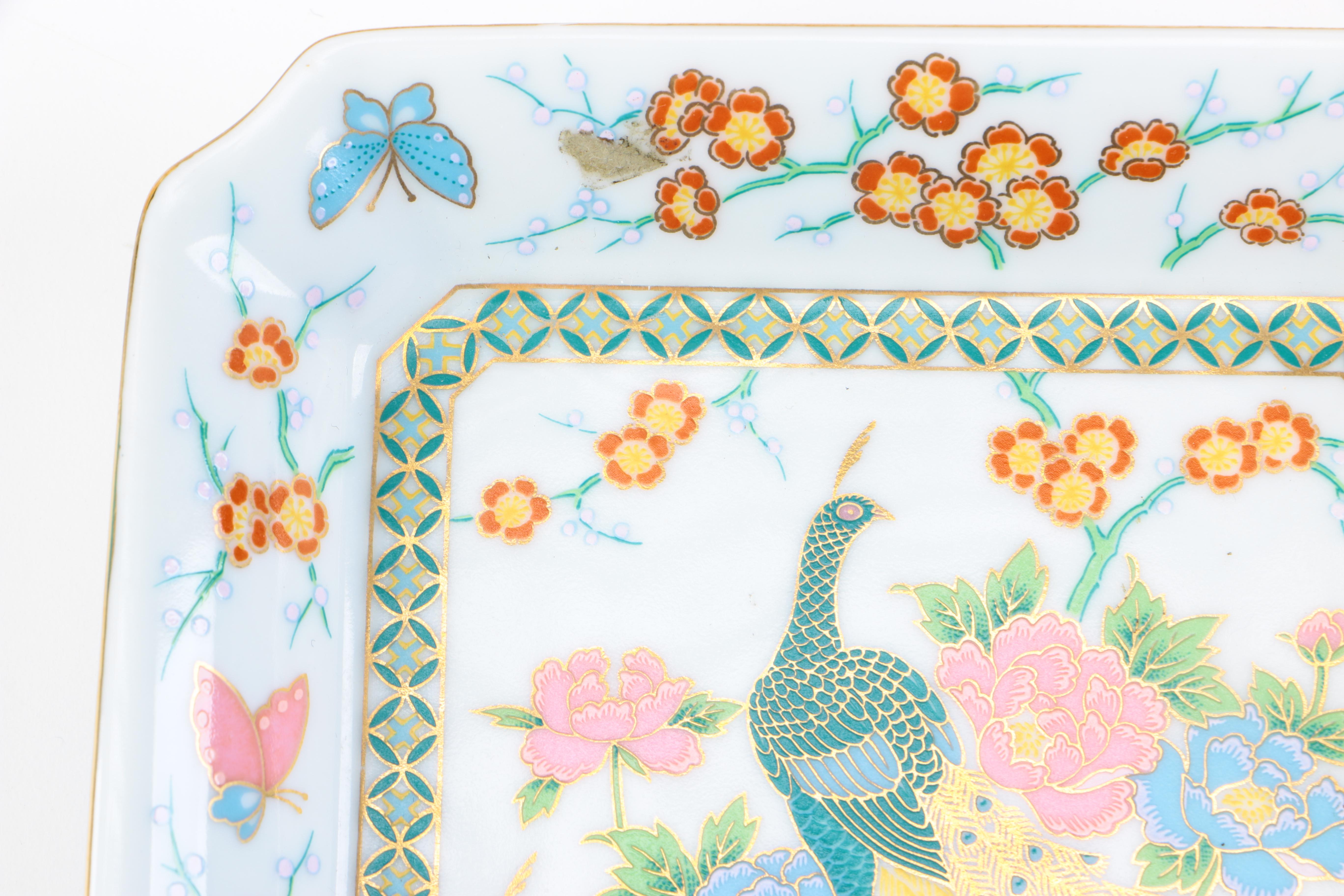 Assortment of Japanese Dishes Including Imari