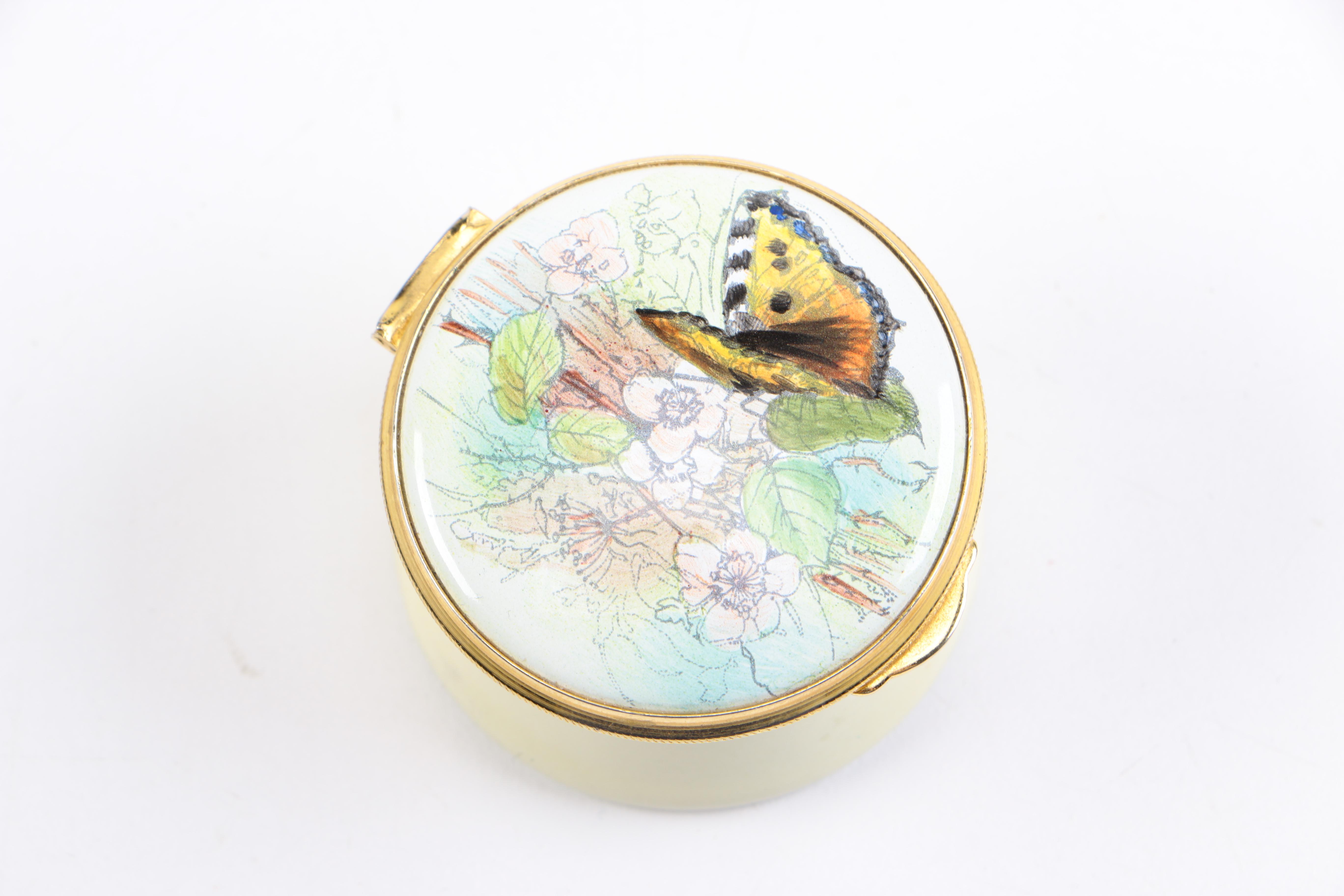 English Enamel Trinket Boxes including Crummies
