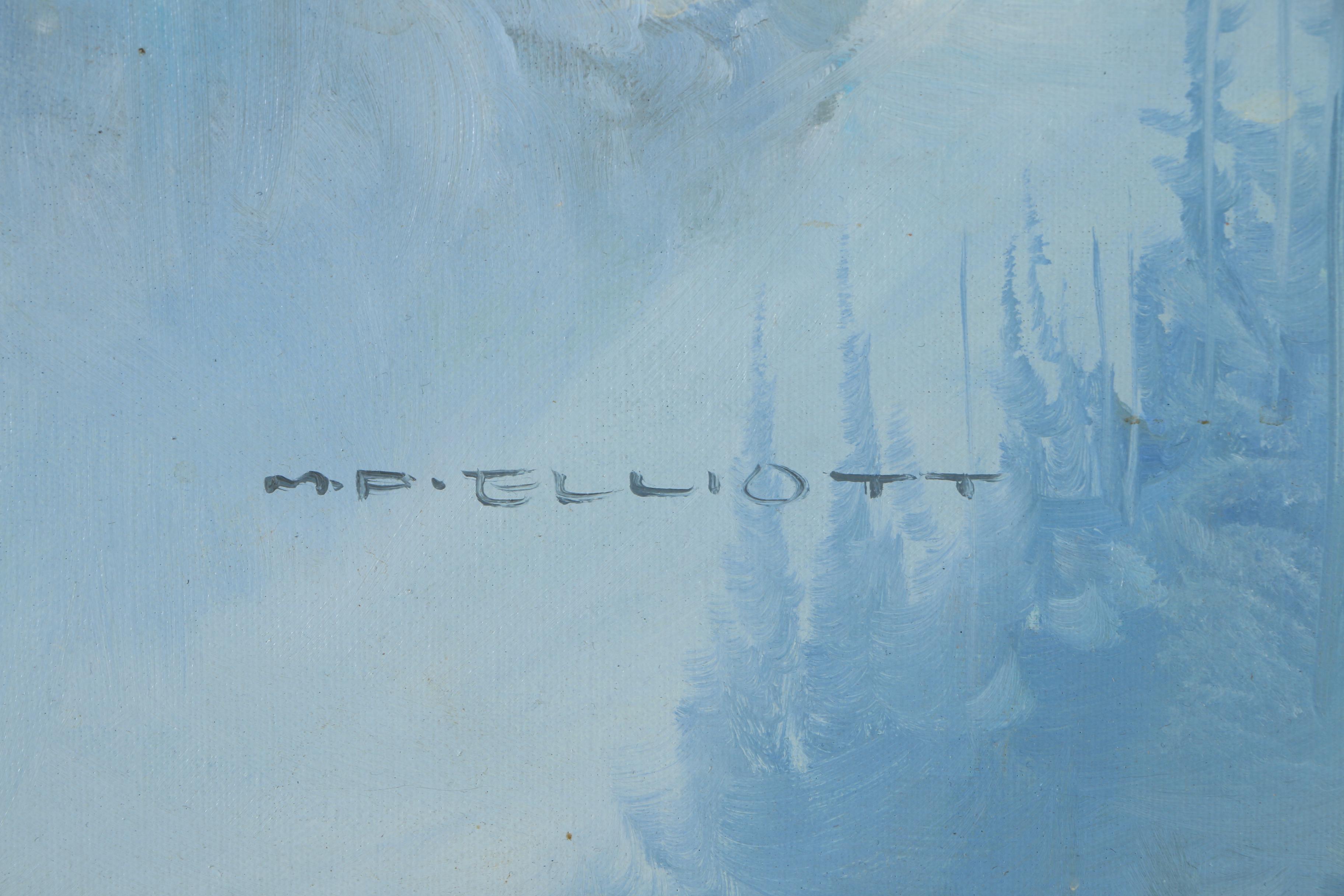 M. P. Elliott Oil Painting on Canvas of Bald Eagle