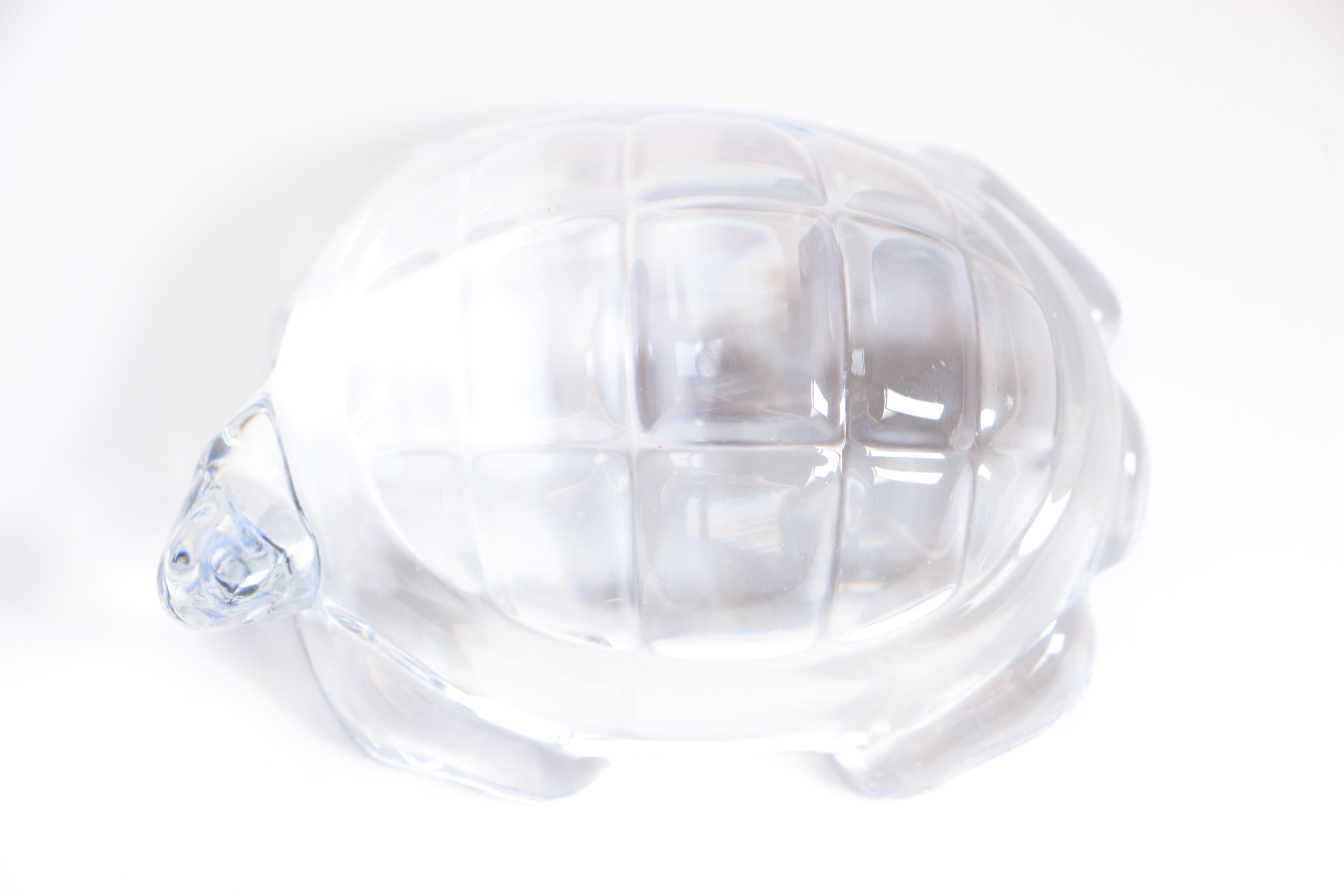 Baccarat Crystal Andrew Jackson Sulphide and Turtle Paperweights