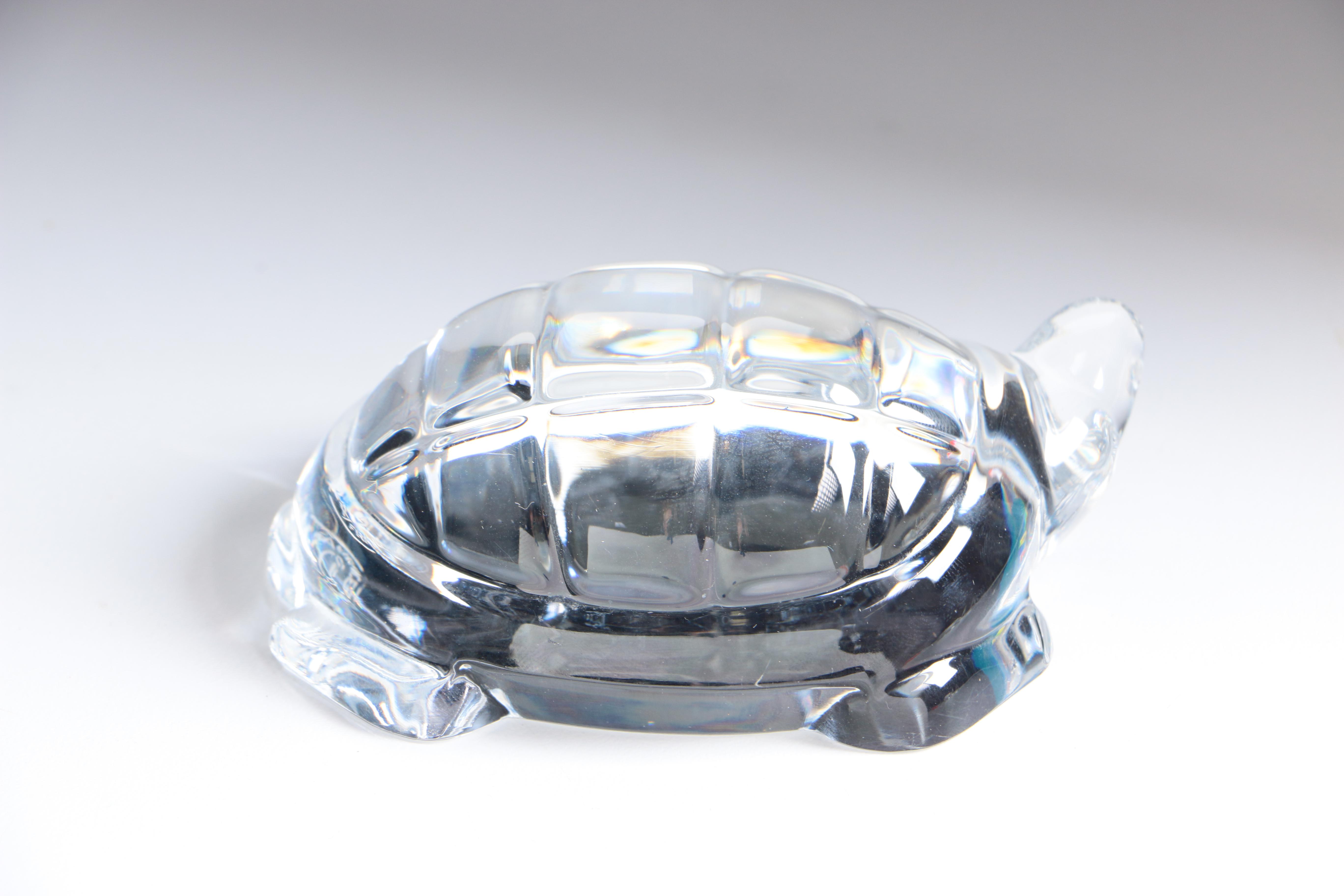 Baccarat Crystal Andrew Jackson Sulphide and Turtle Paperweights