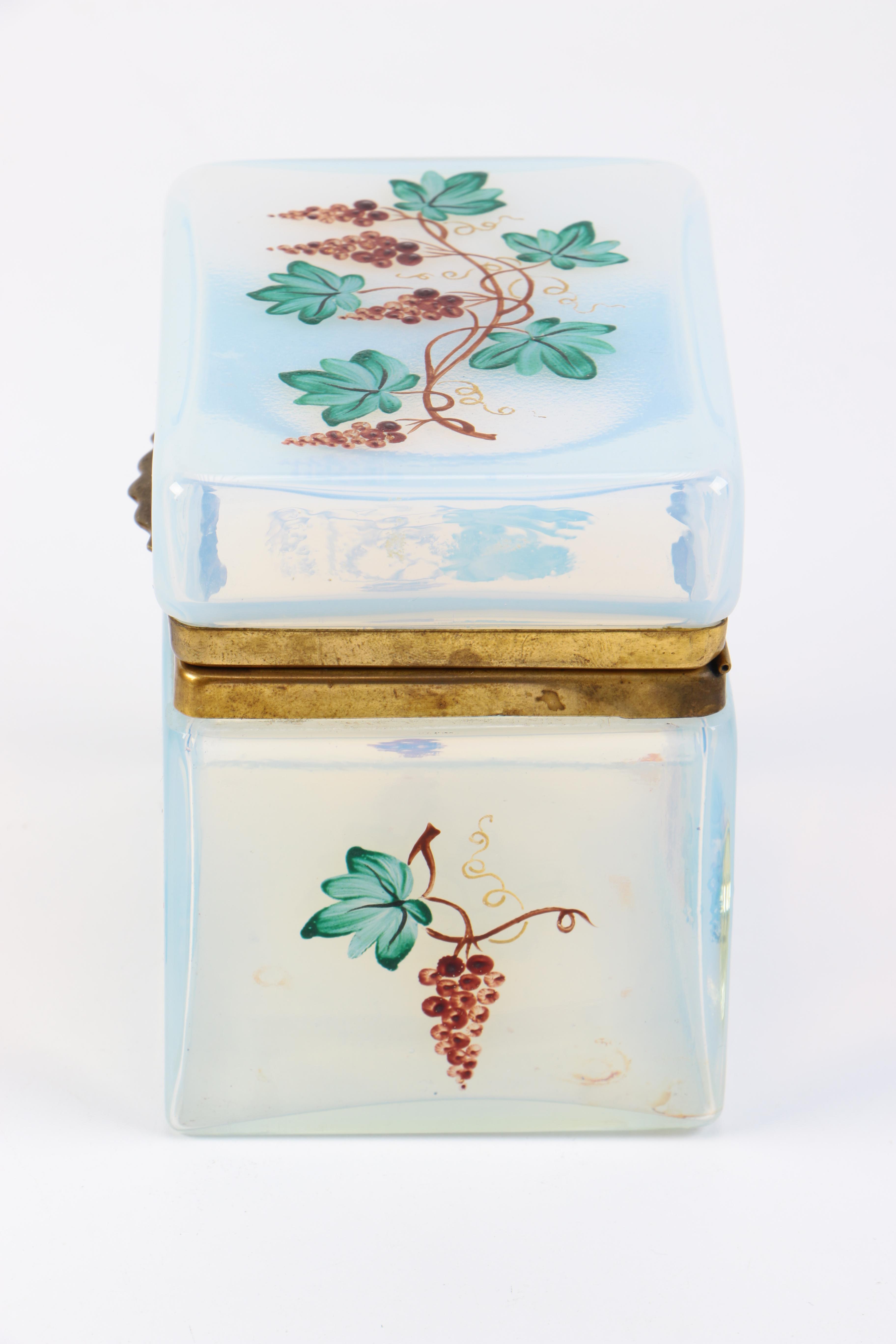 Opalescent Hand Painted Trinket Box