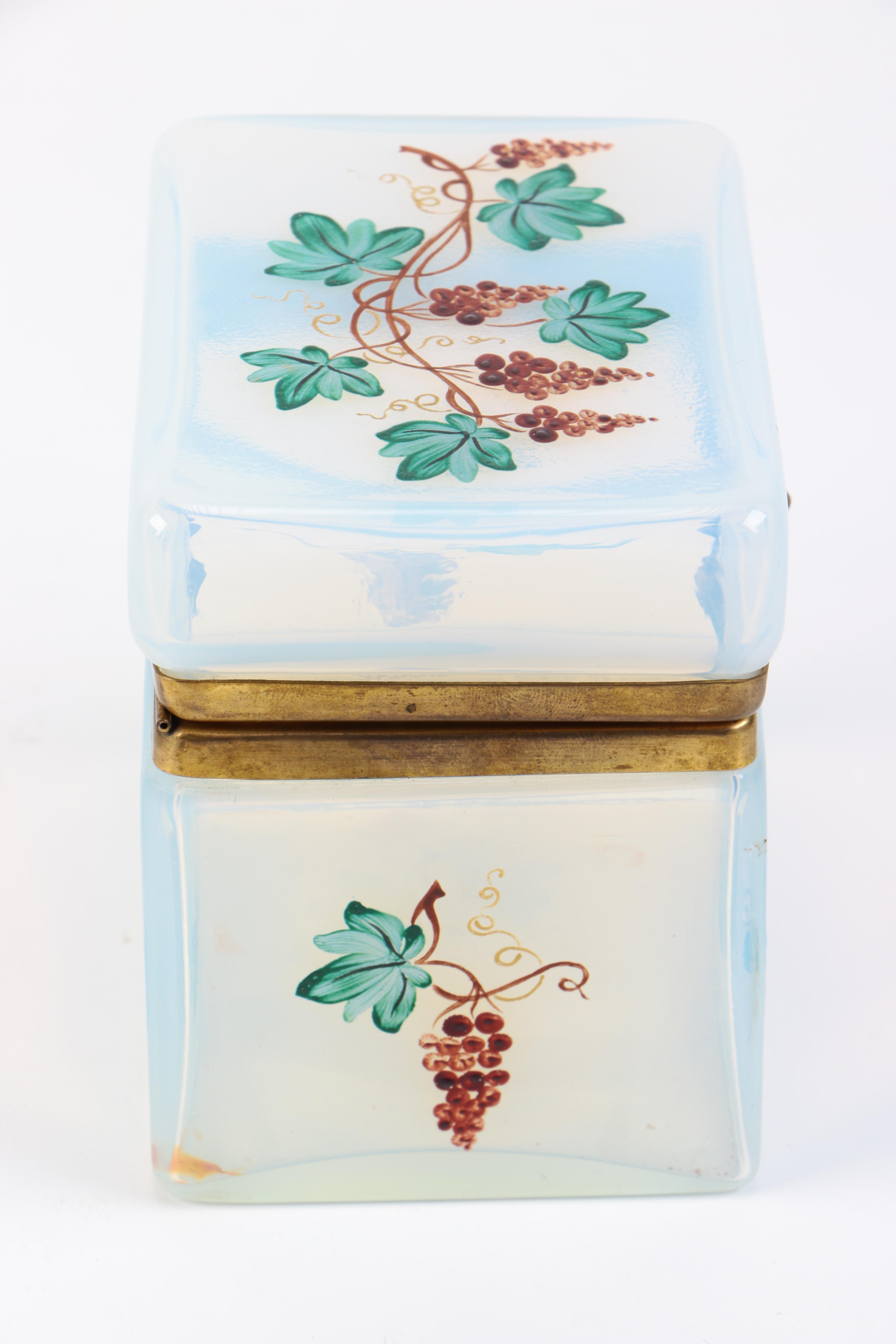 Opalescent Hand Painted Trinket Box