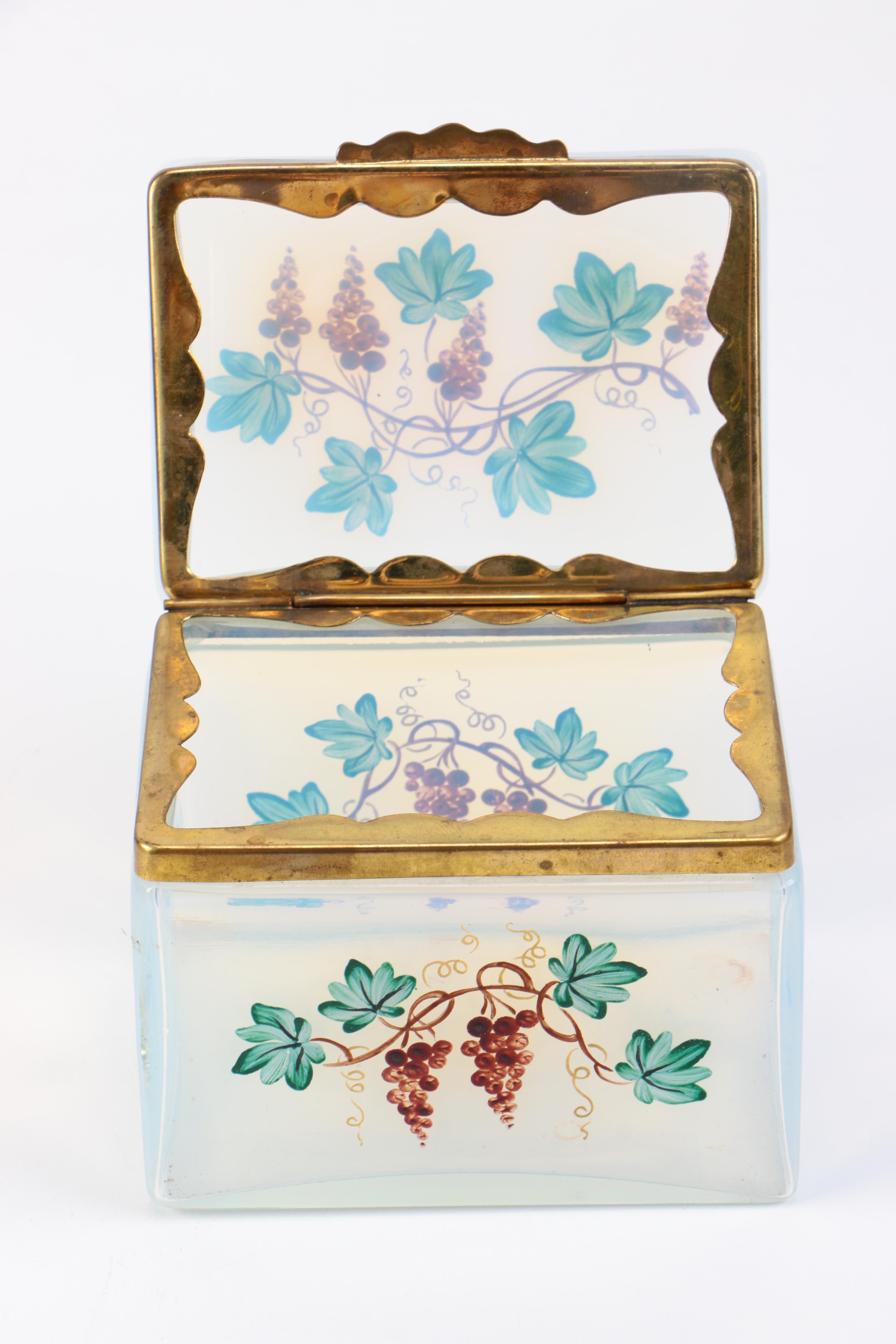 Opalescent Hand Painted Trinket Box
