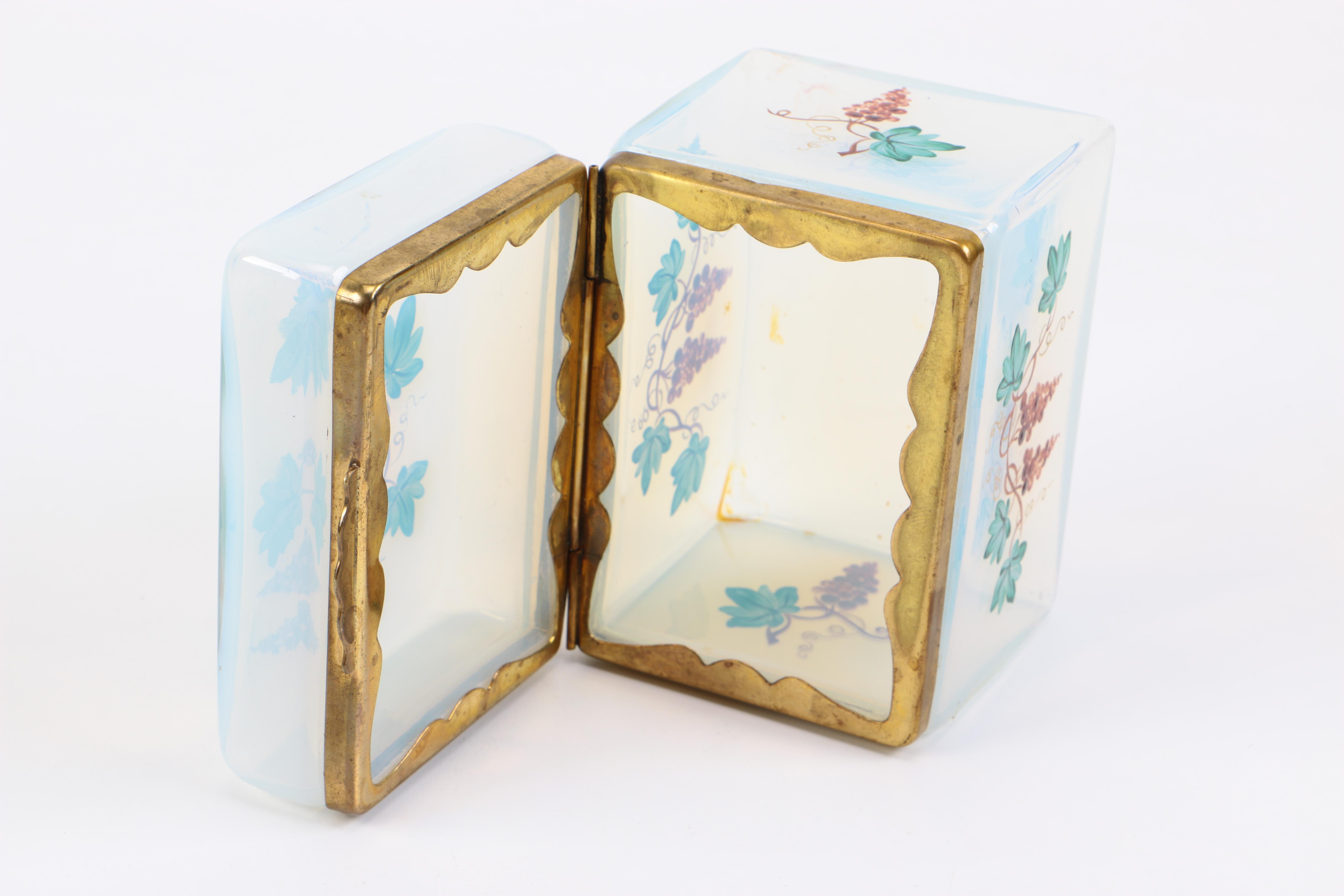 Opalescent Hand Painted Trinket Box