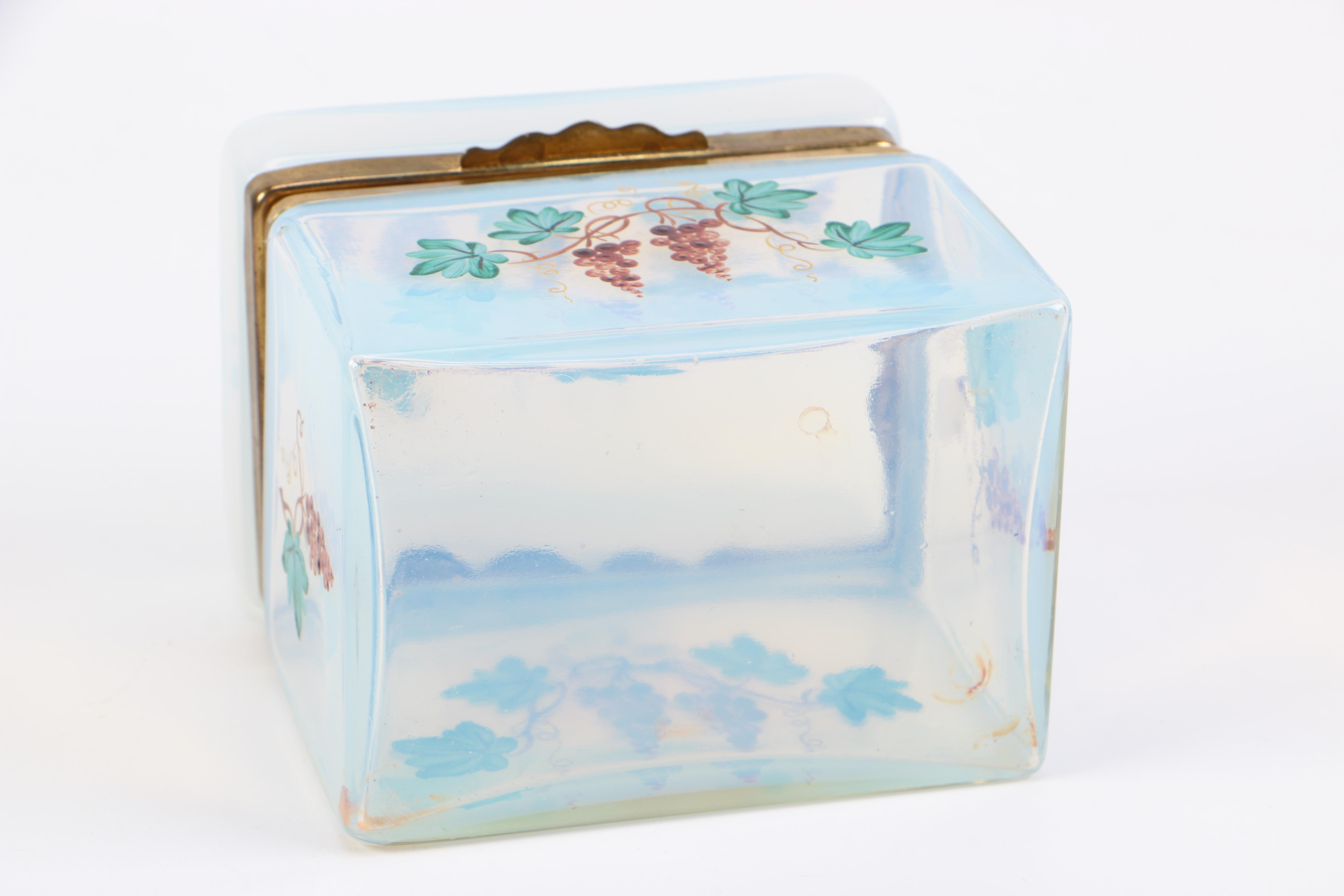 Opalescent Hand Painted Trinket Box