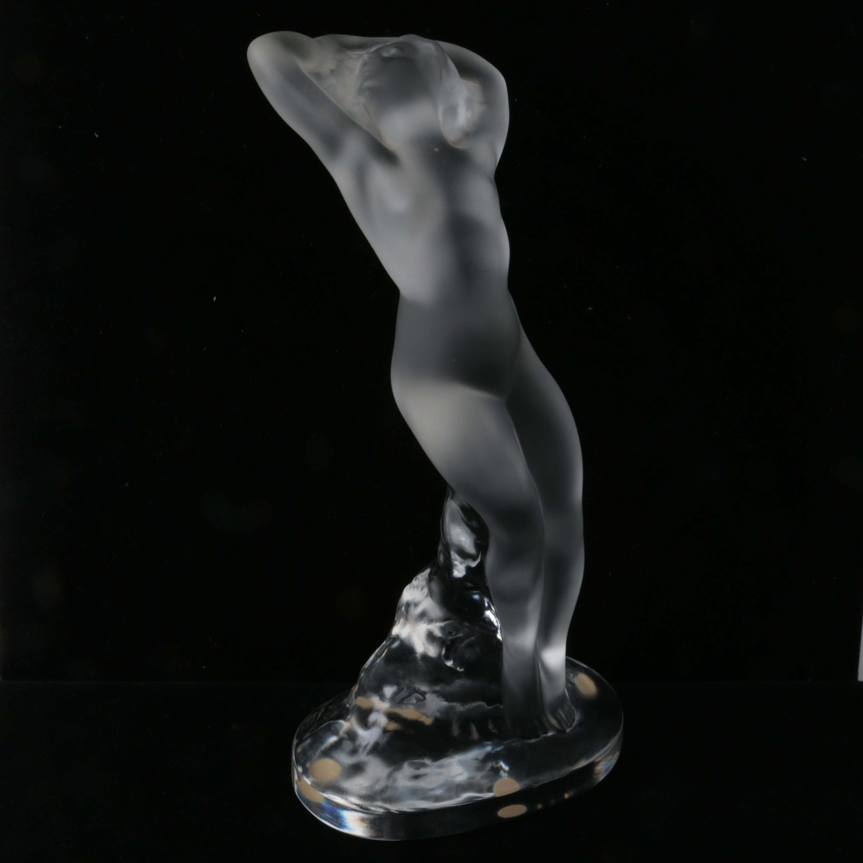 Lalique "Nude Dancer; Arm Up" Crystal Figurine
