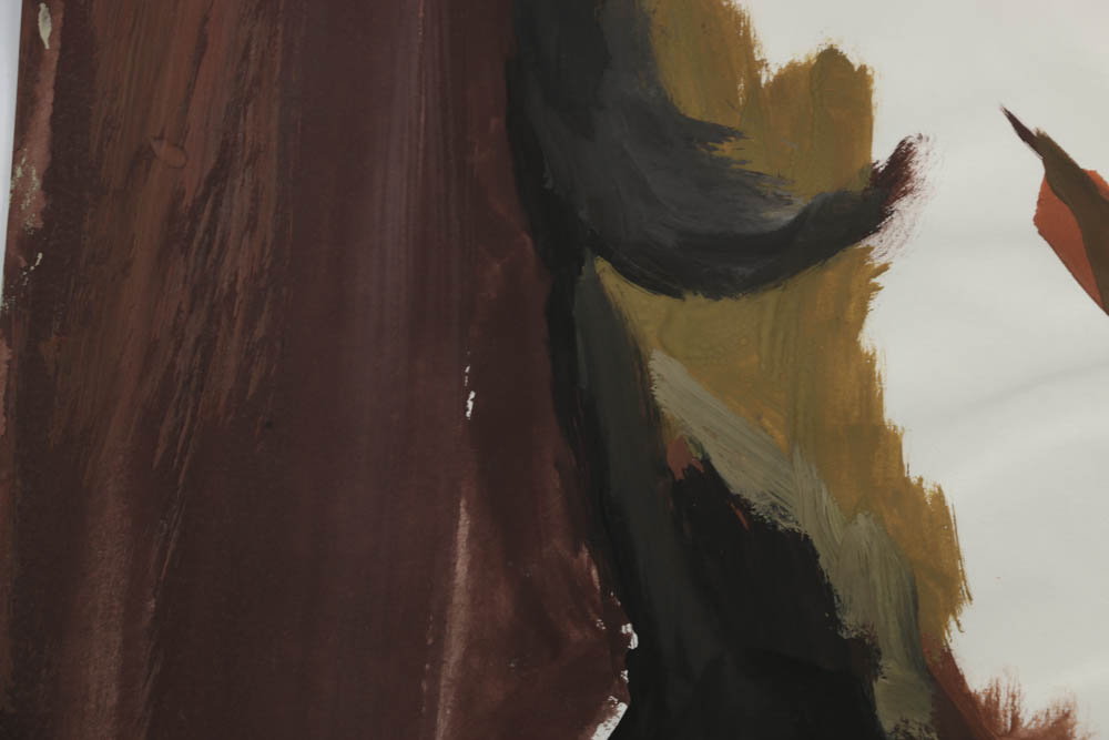 Acrylic Painting on Paper of Abstract Figure