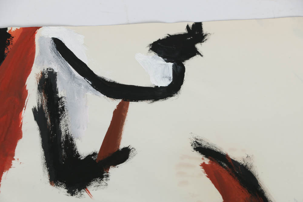 Acrylic Painting on Paper of a Female Figure