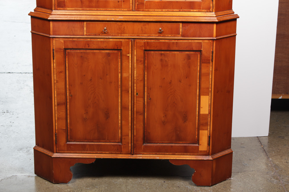 Vintage George III Style Glazed-Door Corner Cupboard