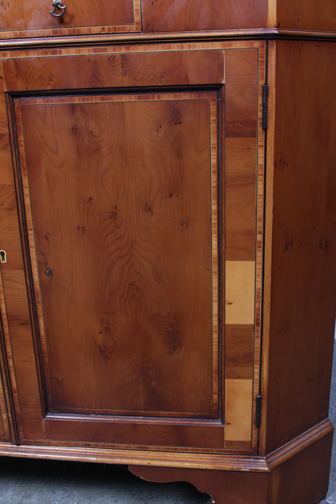 Vintage George III Style Glazed-Door Corner Cupboard