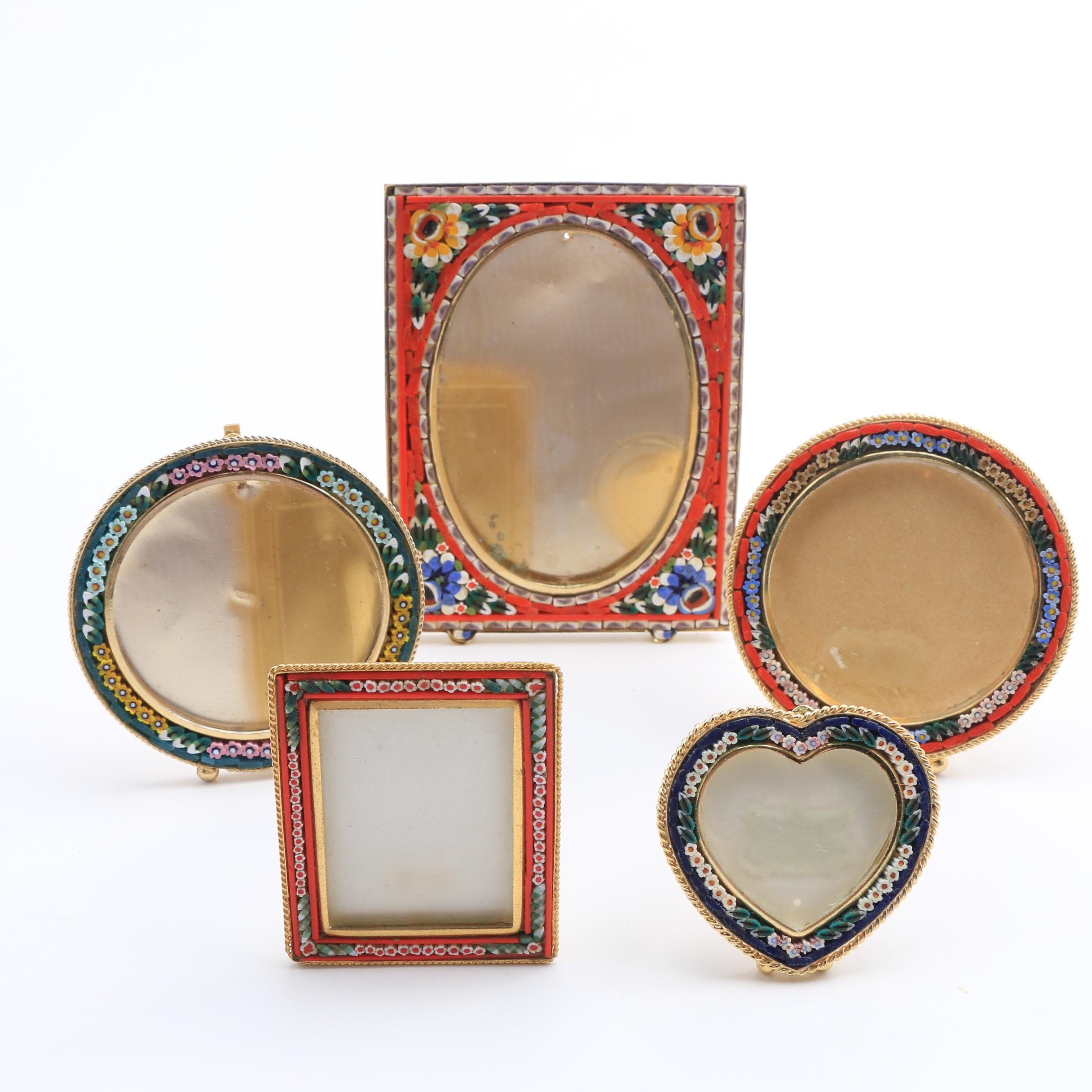 Five Italian Glass Mosaic Picture Frames