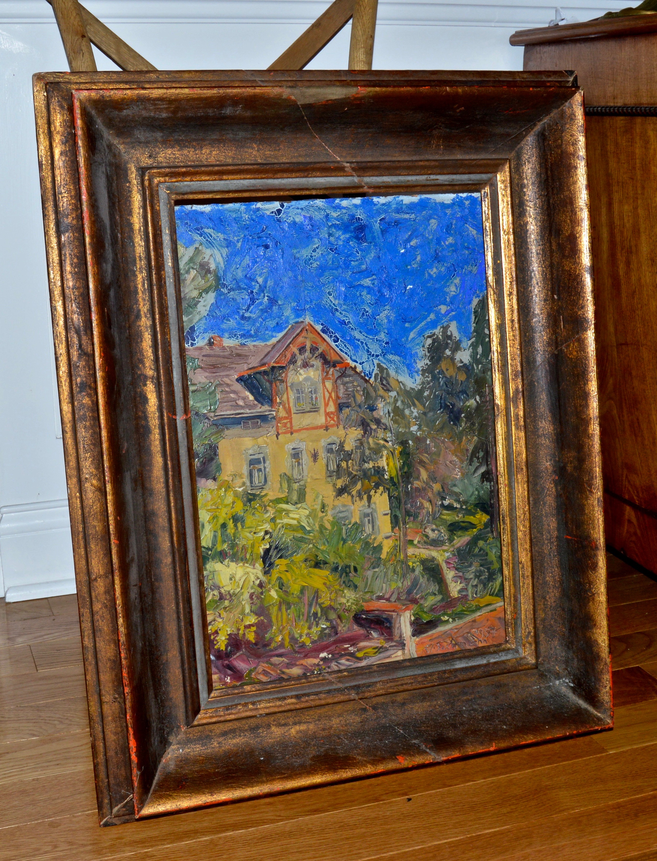 W. Bachmann Original 1957 Oil Impasto Painting on Canvas