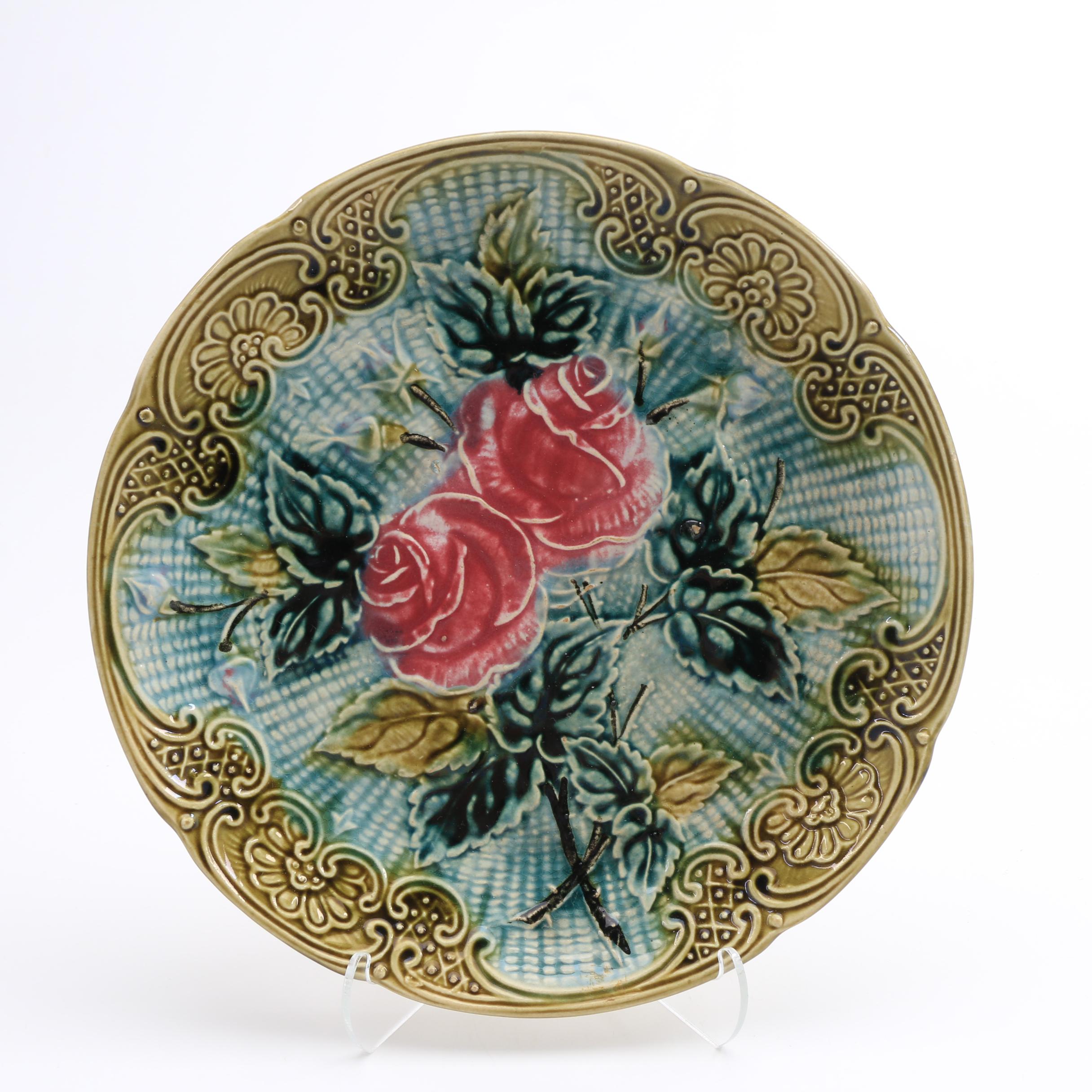 Three 19th-Century Majolica Plates