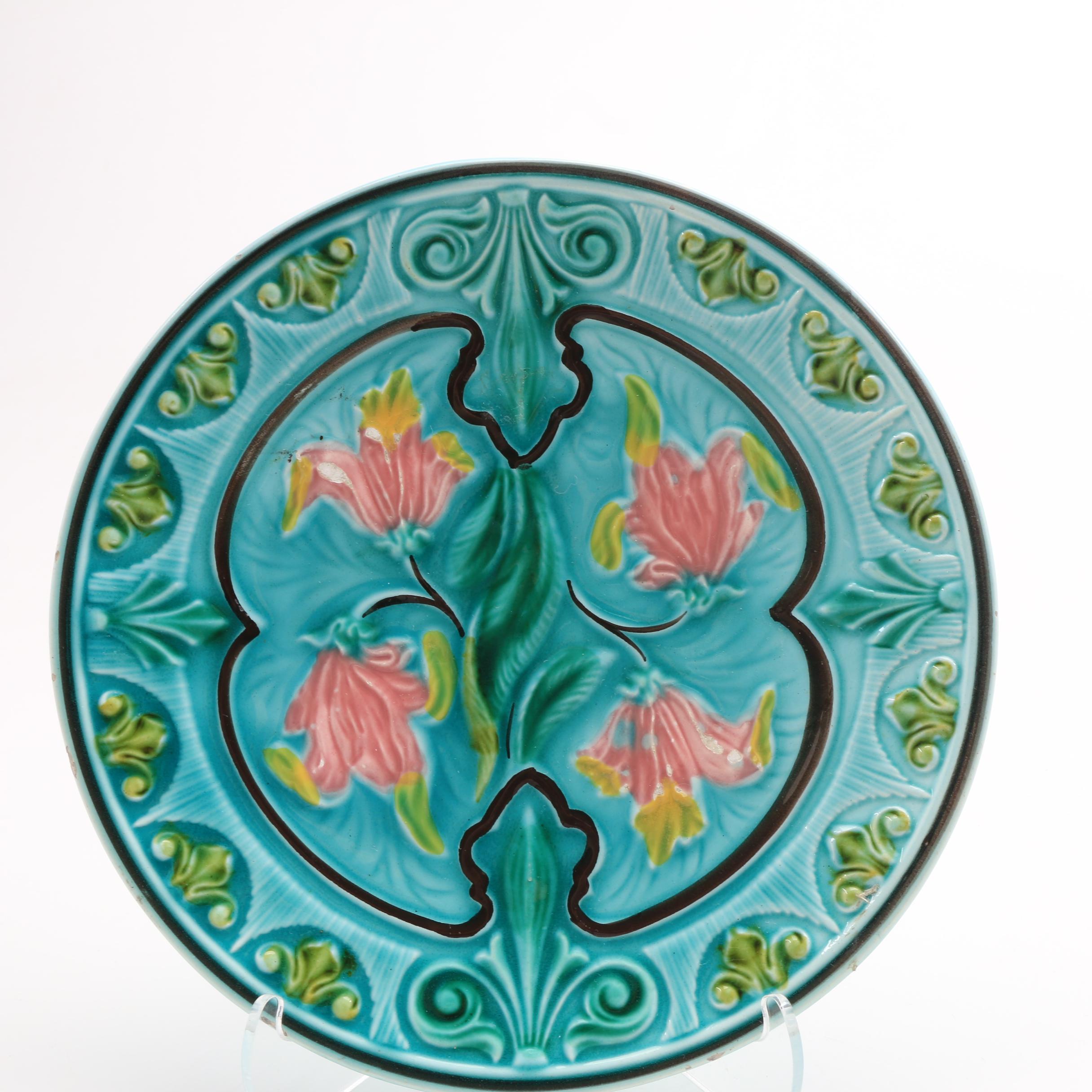 Three 19th-Century Majolica Plates