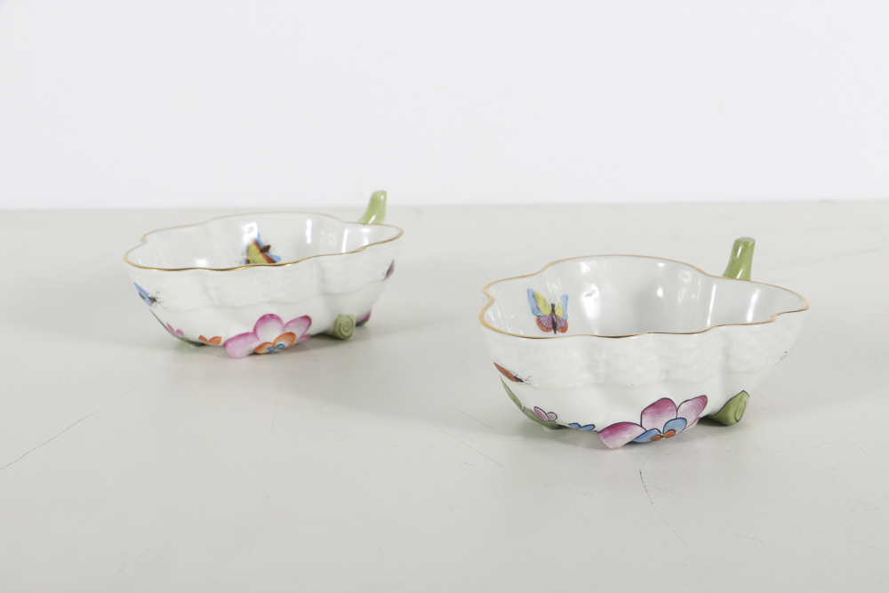 Herend "Rothschild Bird" Candy Dish, Vase and Nut Bowls