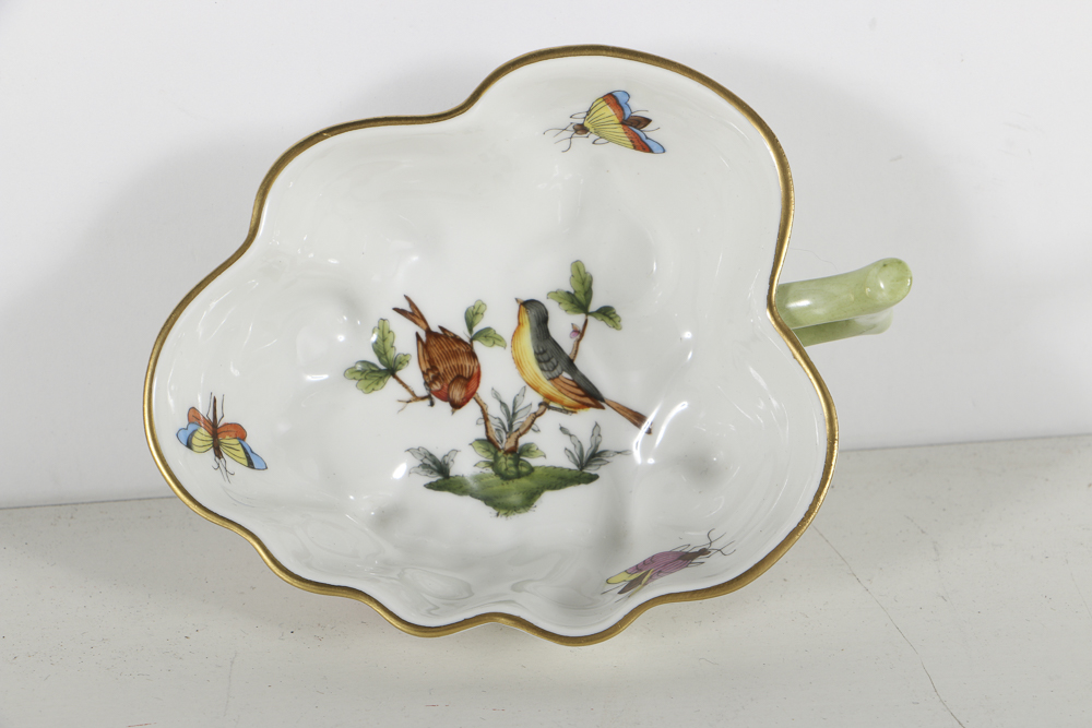 Herend "Rothschild Bird" Candy Dish, Vase and Nut Bowls