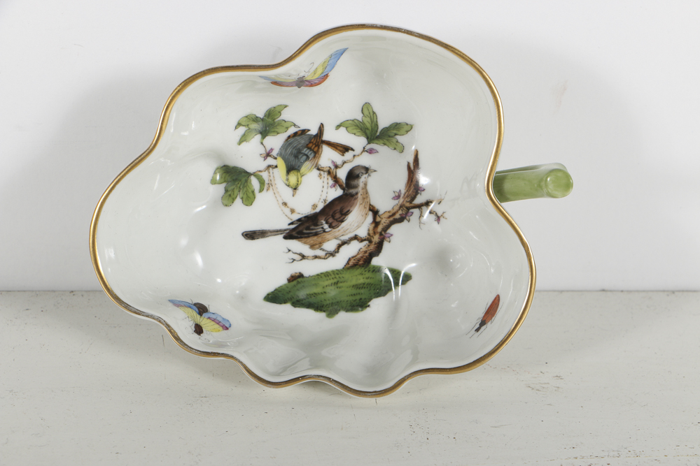 Herend "Rothschild Bird" Candy Dish, Vase and Nut Bowls