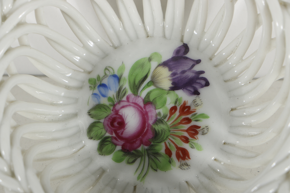 Three Herend Porcelain Open Weave and Lattice Bowls