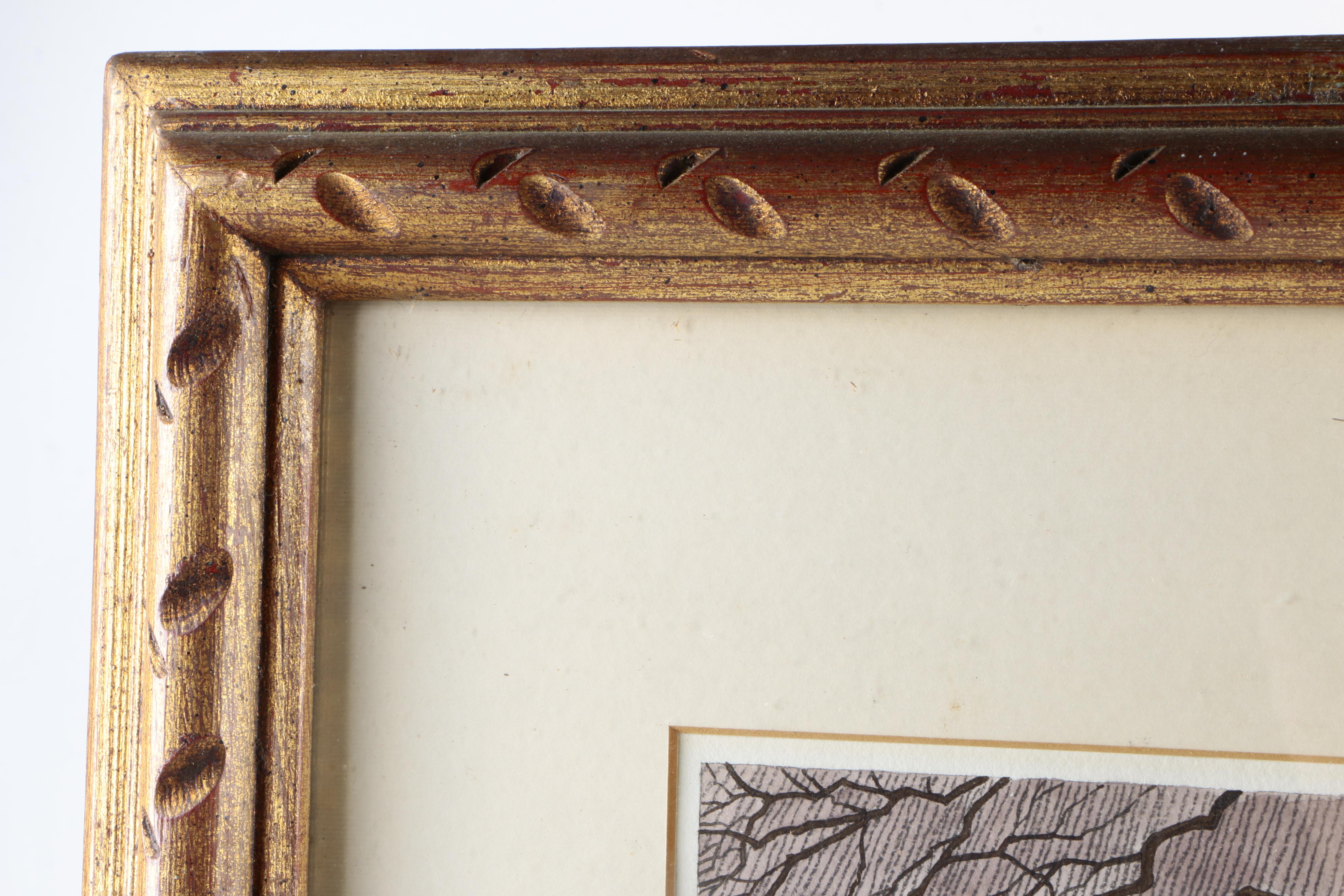 Watercolor and Gouache Painting on Paper of Snow Scene