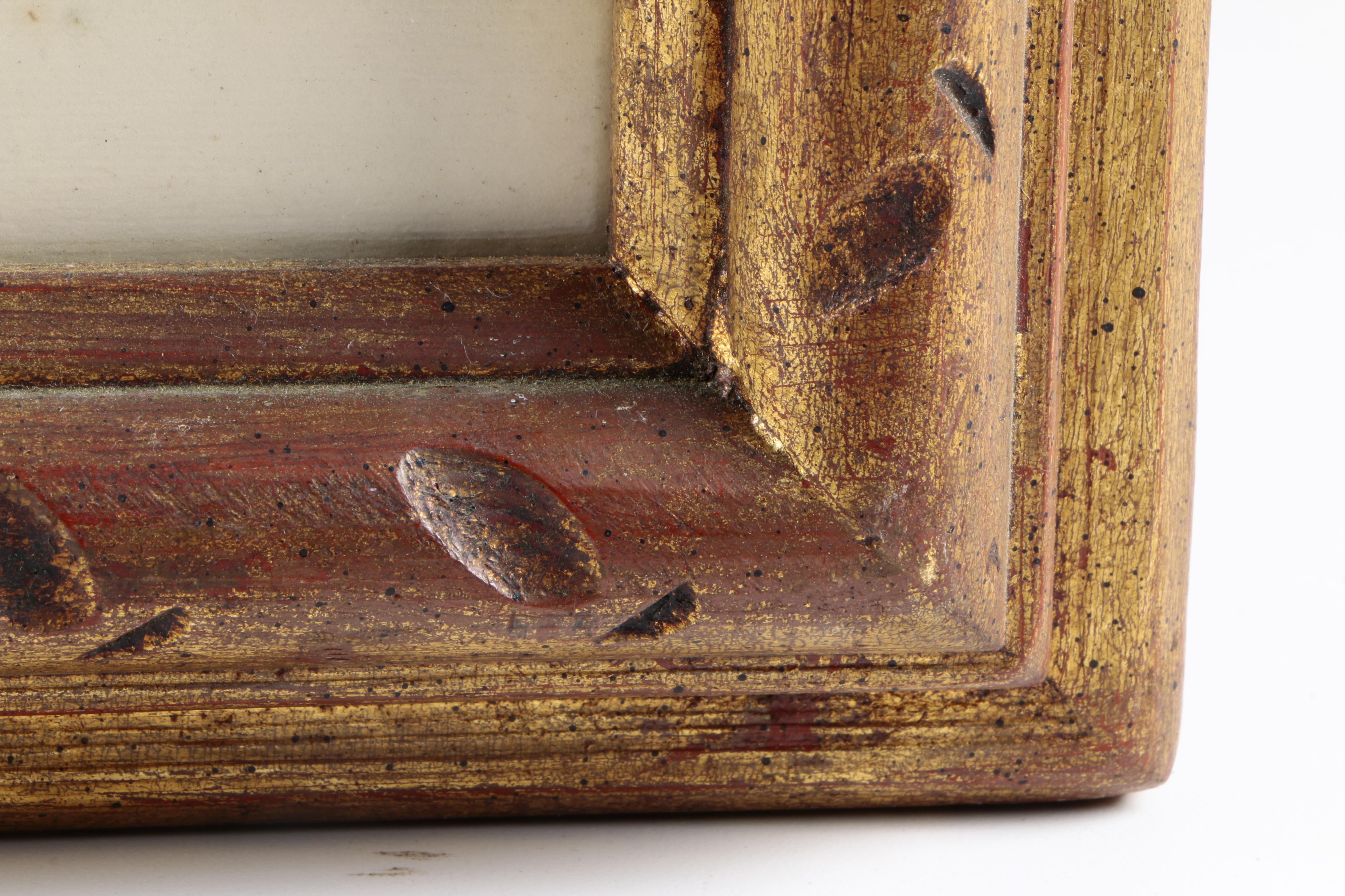 Watercolor and Gouache Painting on Paper of Snow Scene