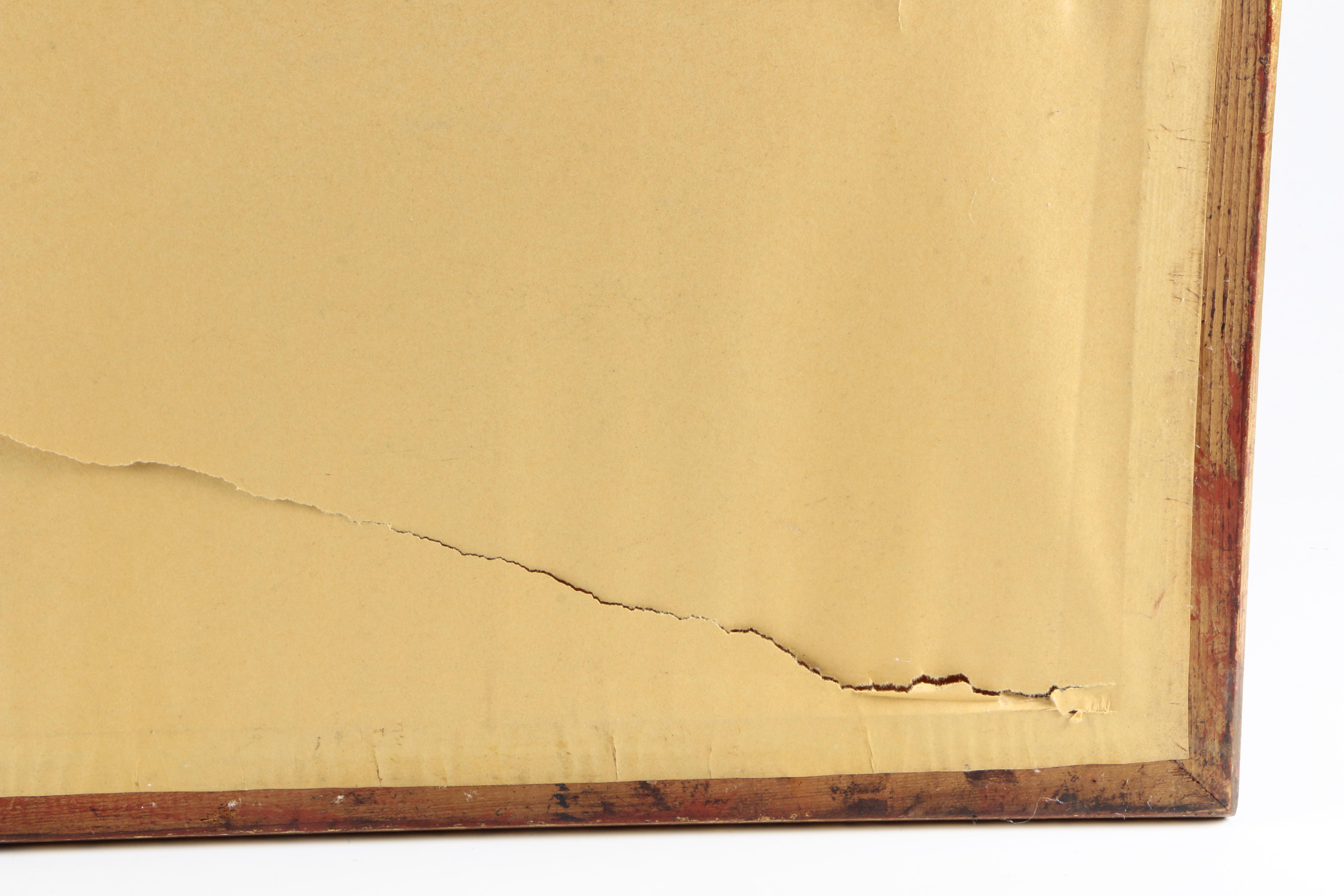 Watercolor and Gouache Painting on Paper of Snow Scene