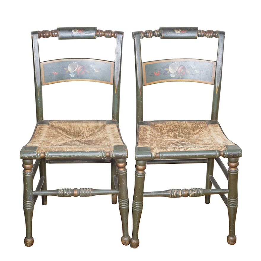 Pair of Vintage Hitchcock Style Chairs