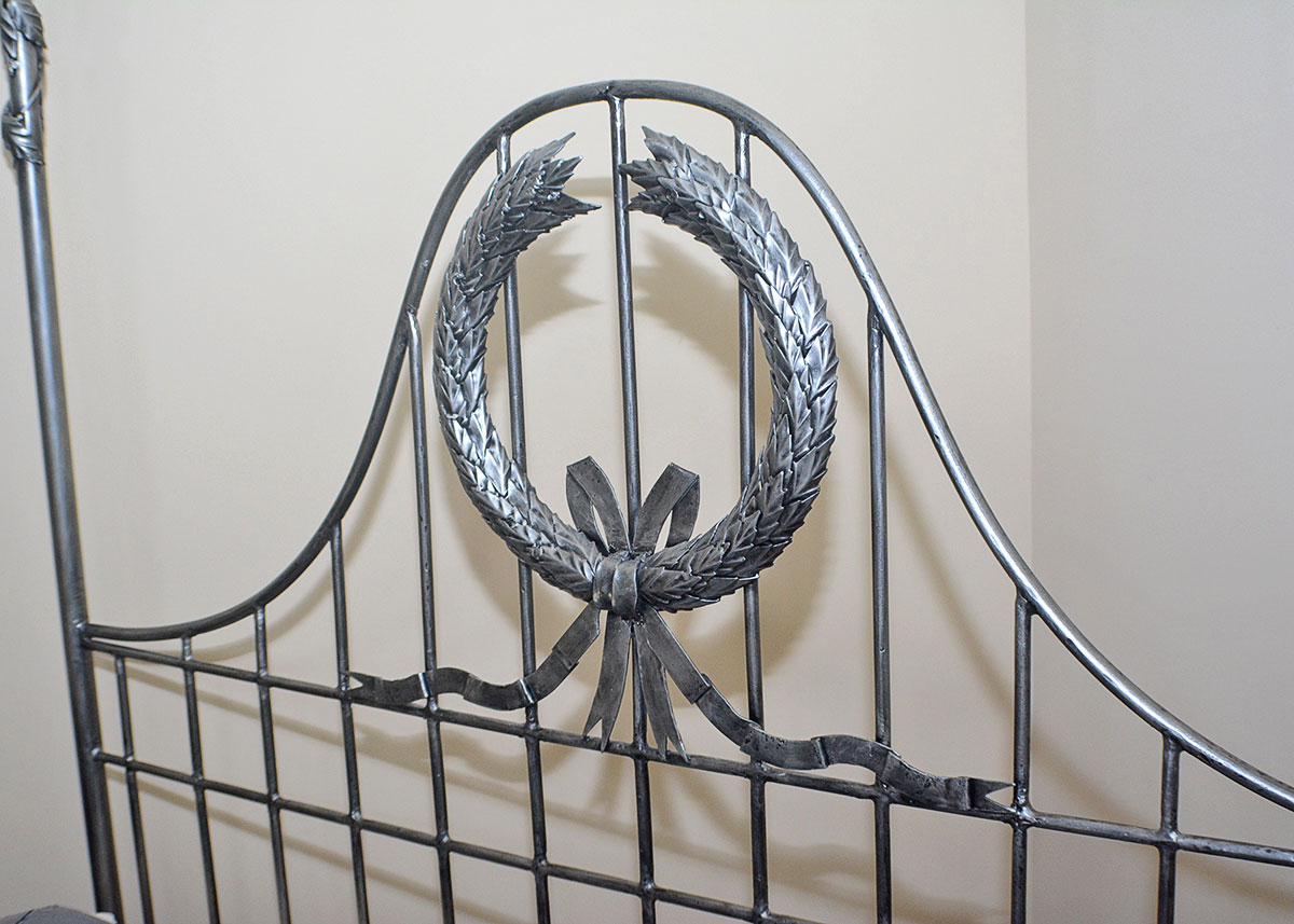 Louis XVI Inspired Queen Size Metal Bed Frame With Bedding