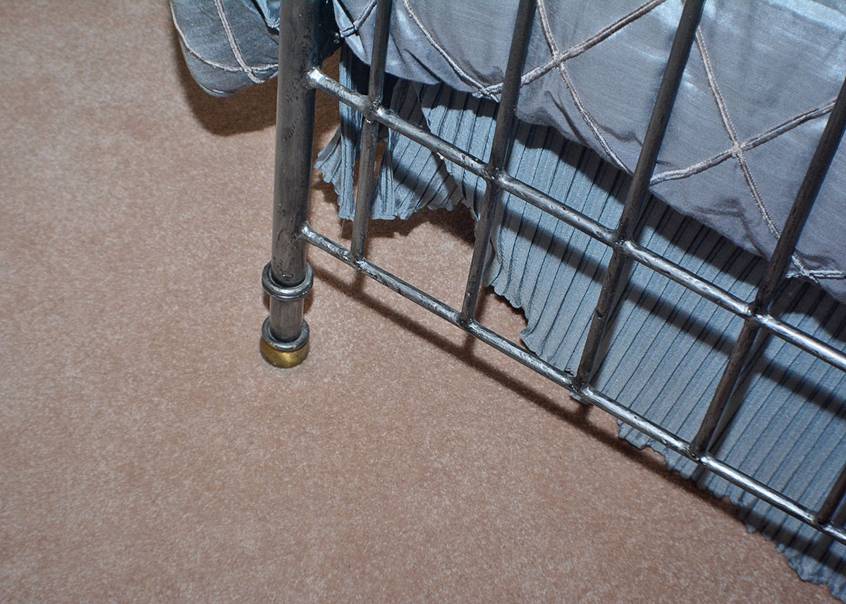 Louis XVI Inspired Queen Size Metal Bed Frame With Bedding