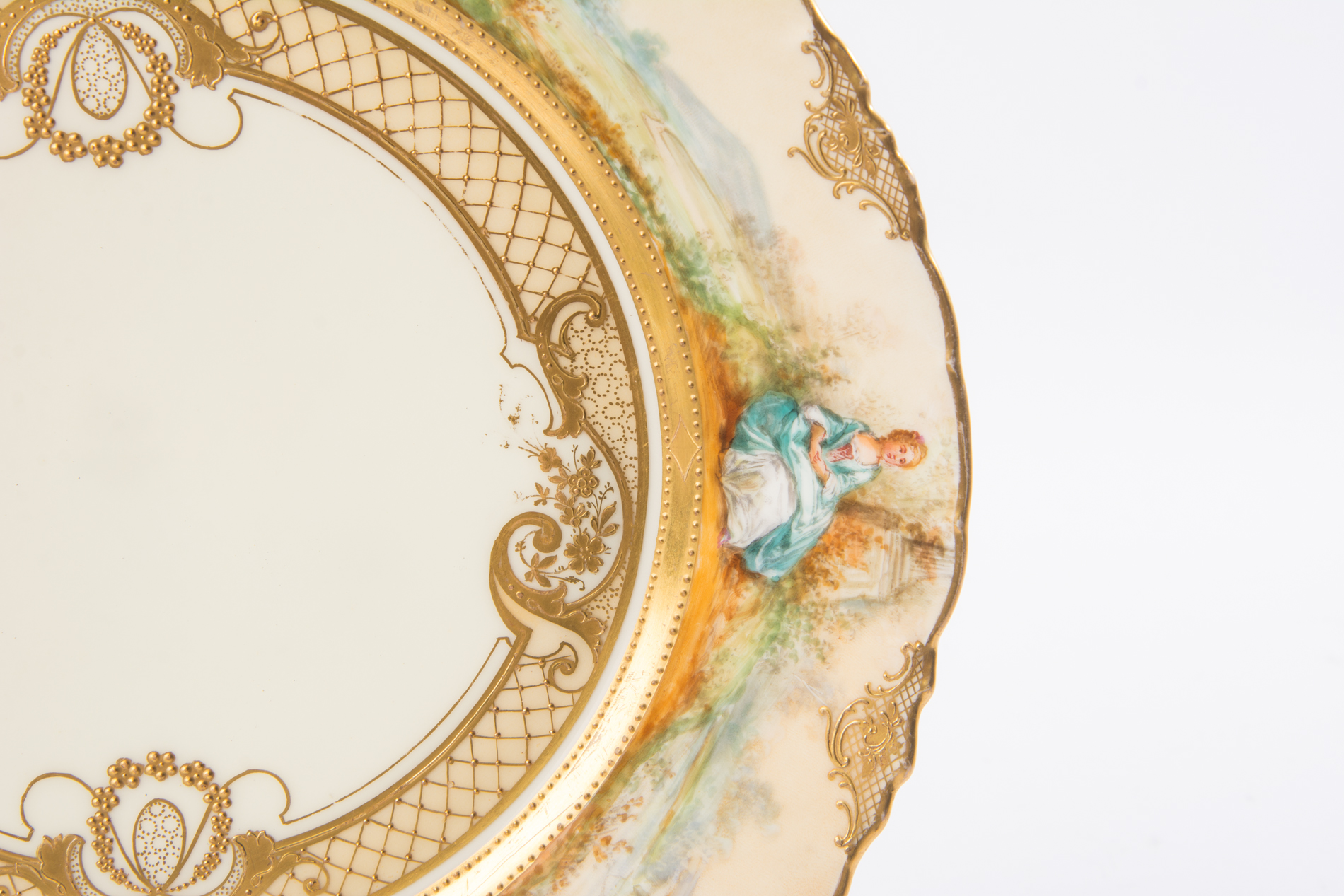 Antique Limoges Elite Box and Ambrosius Lamm Dresden Plate