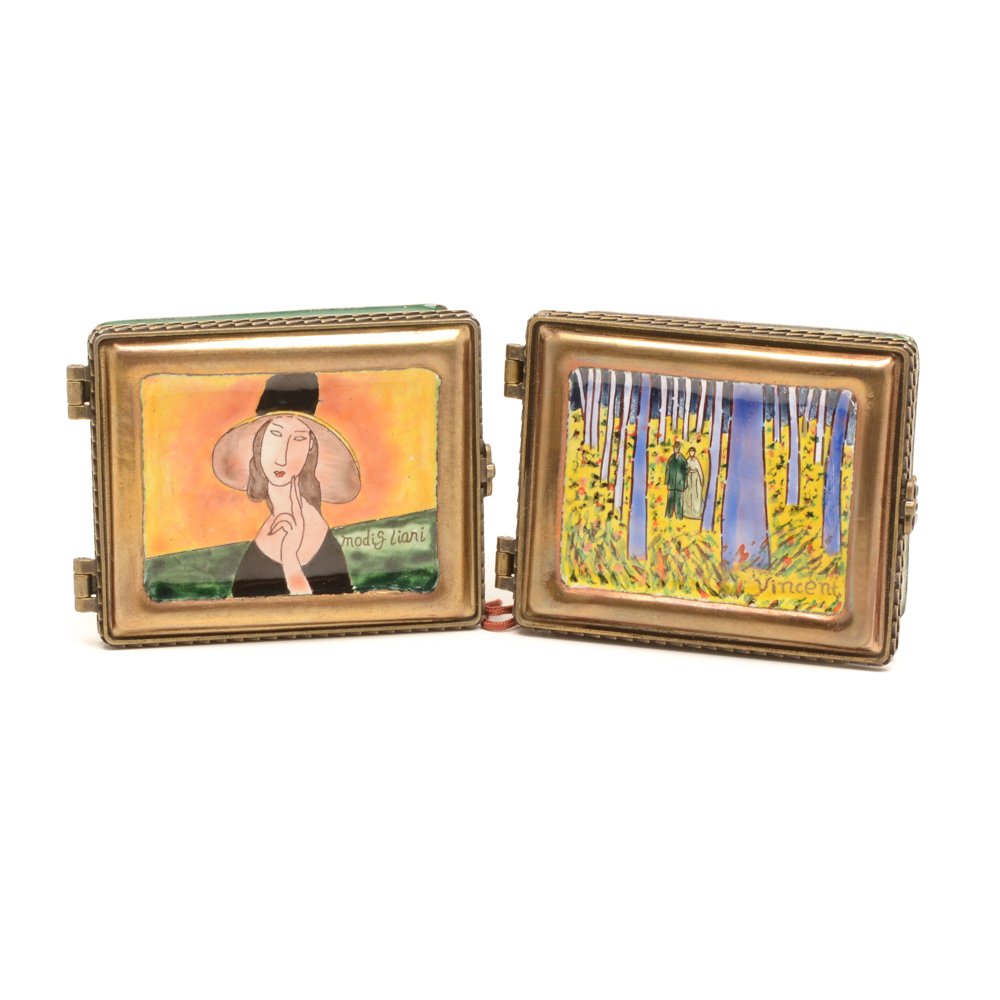 Kelvin Chen Copper Trinket Boxes After Modigliani and Van Gogh