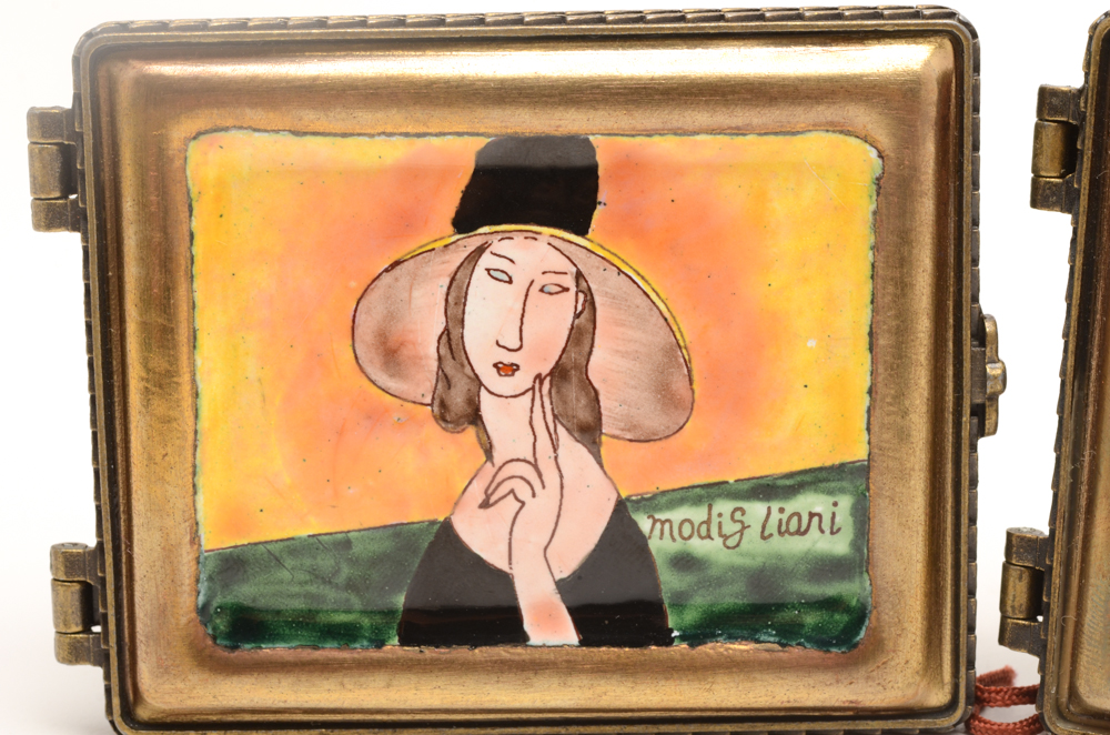 Kelvin Chen Copper Trinket Boxes After Modigliani and Van Gogh