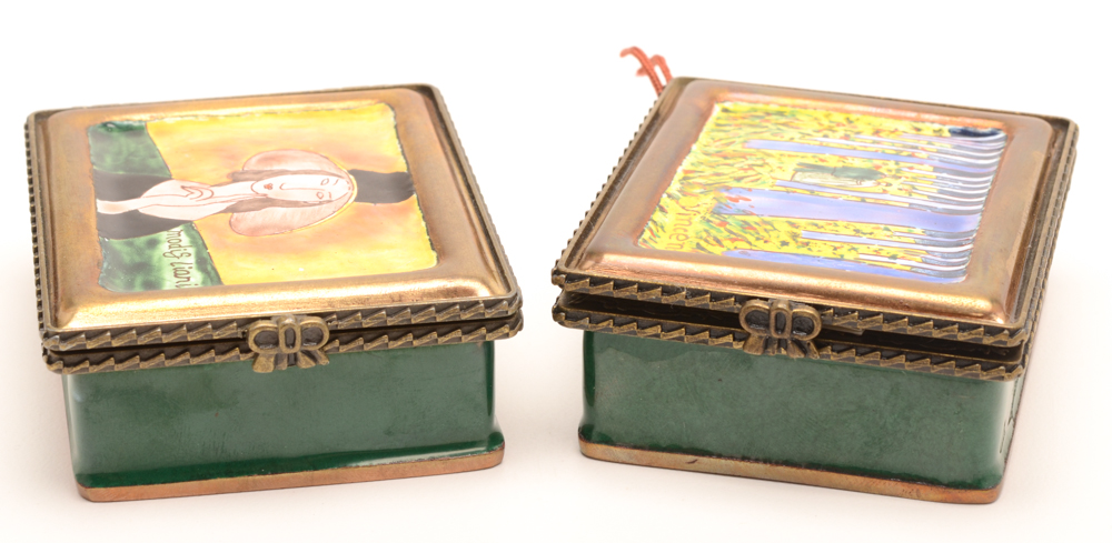 Kelvin Chen Copper Trinket Boxes After Modigliani and Van Gogh